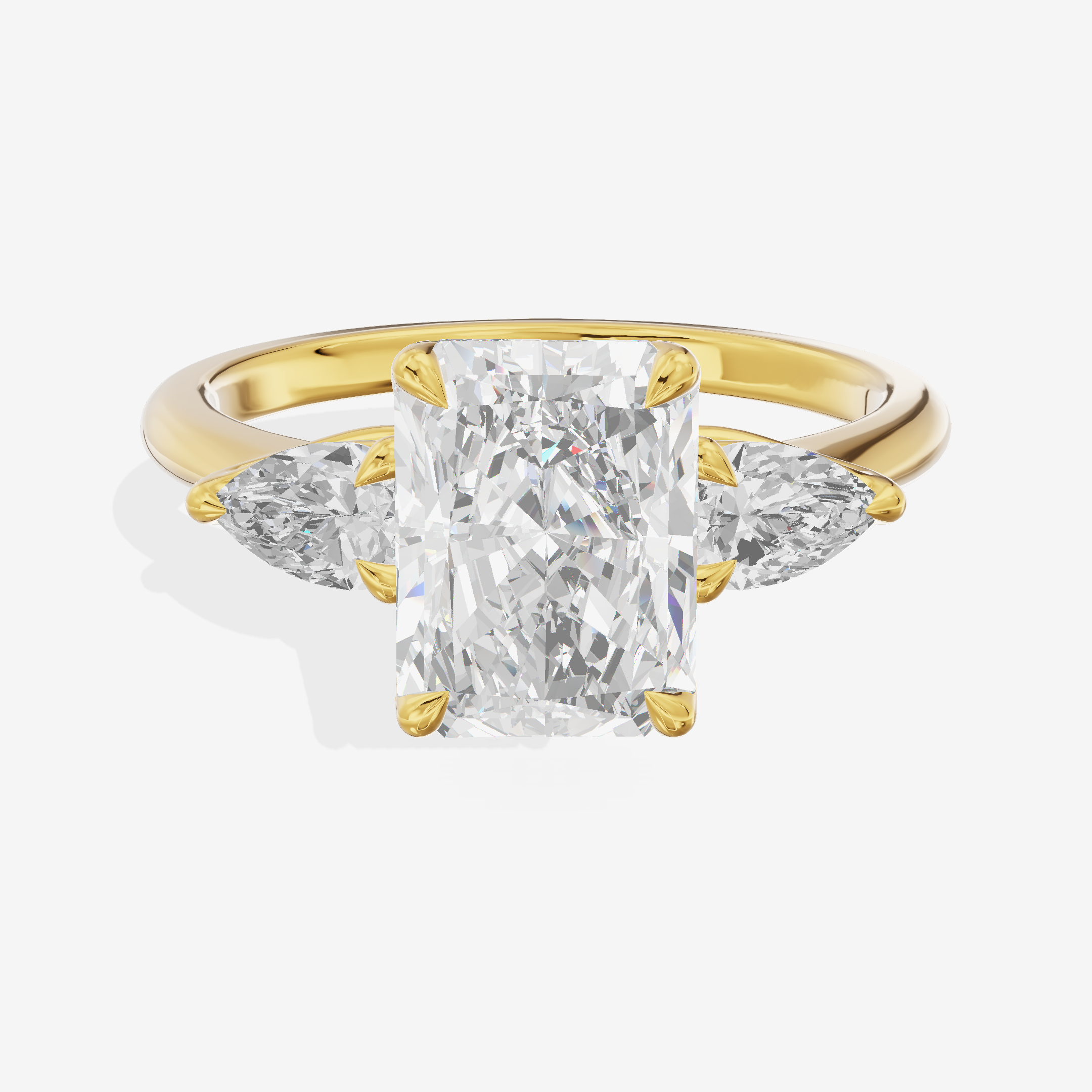 Modern Triade Radiant Three Stone Engagement Ring (1/2 ct. tw.) in 14K Yellow Gold