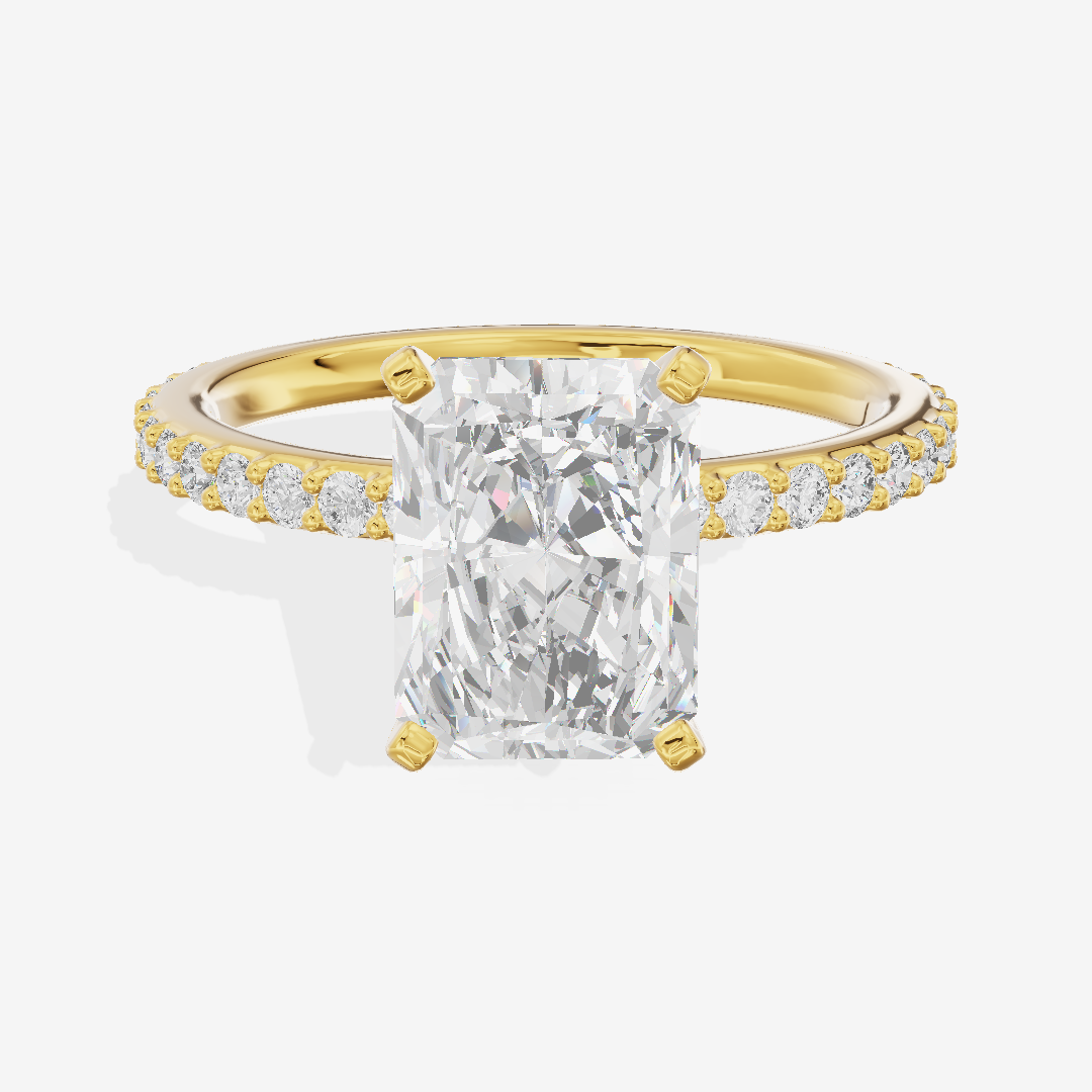 Petite Trellise Radiant Engagement Ring with Side Stones (1/3 ct. tw.) in 14K Yellow Gold