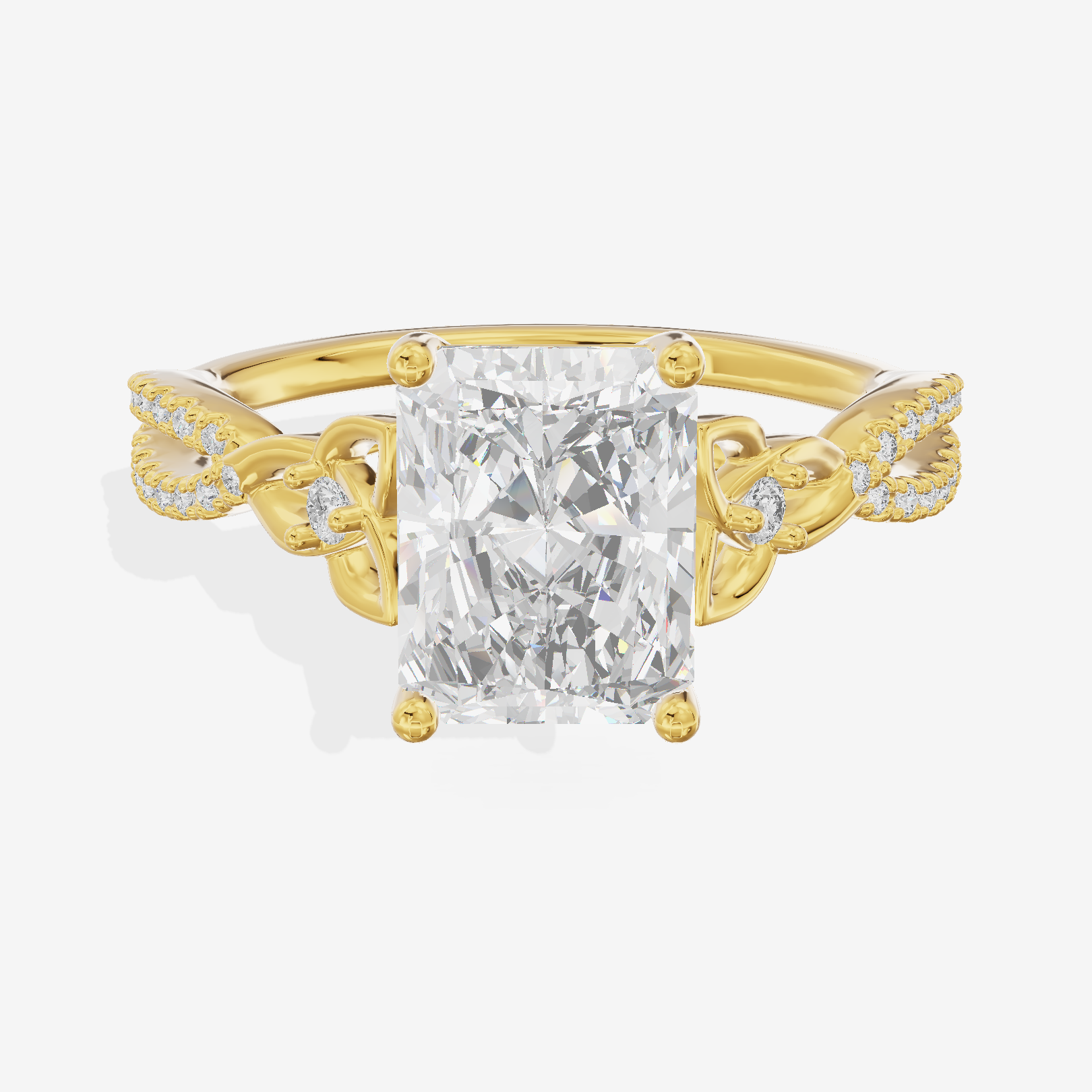 Luxe Vowsae Radiant Engagement Ring with Side Stones (2/5 ct. tw.) in 14K Yellow Gold