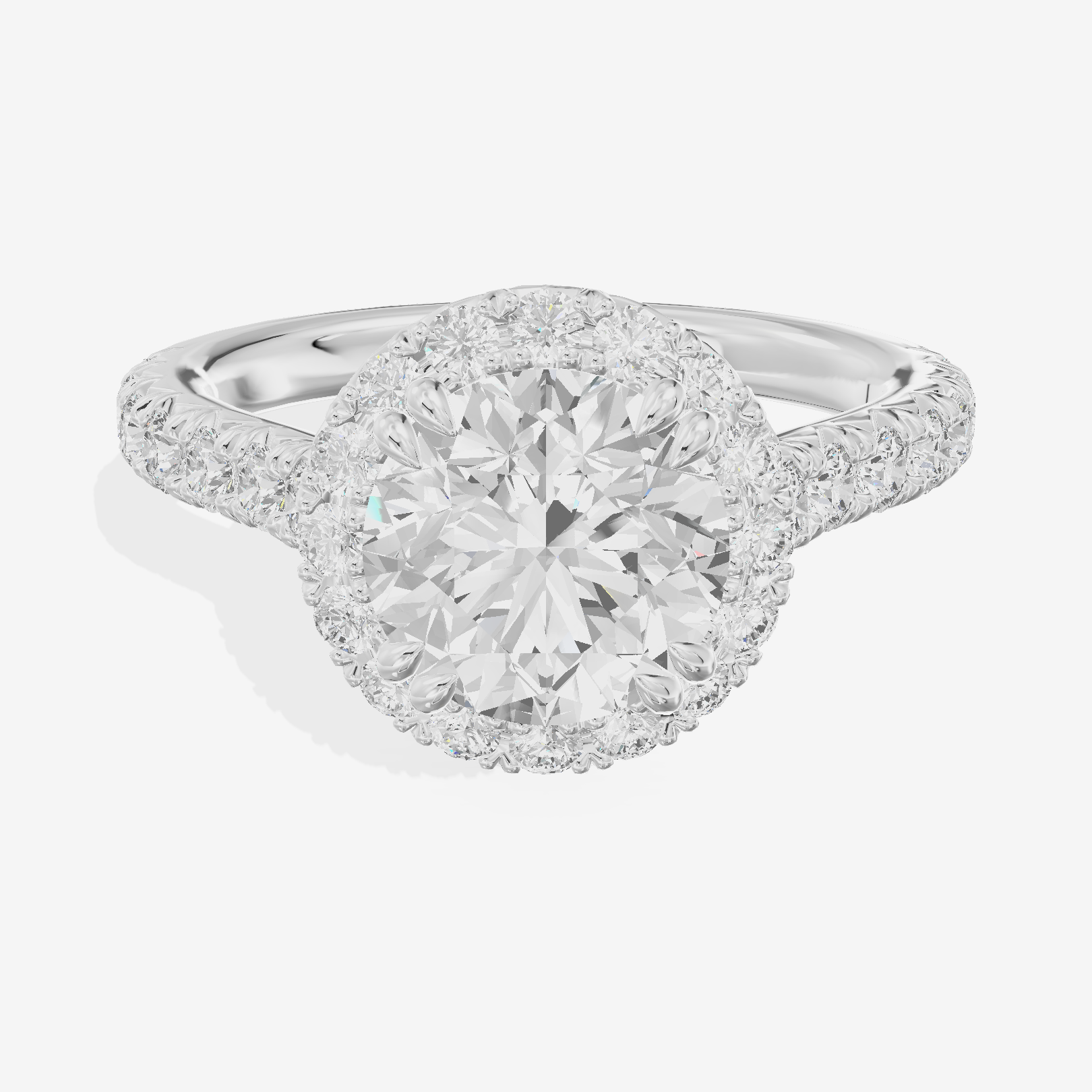 One of One Halo Round Engagement Ring (3/4 ct. tw.) in 14K White Gold