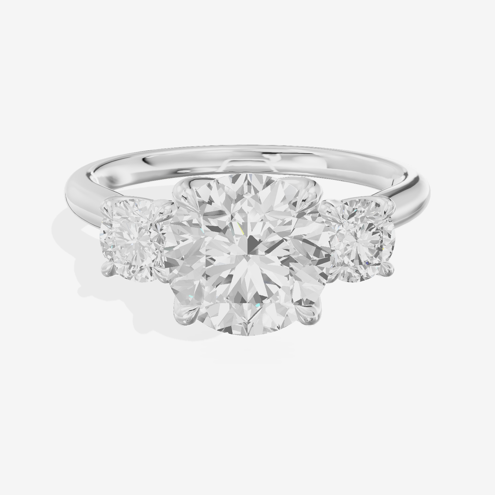 Grand Triade Round Three Stone Engagement Ring (2/5 ct. tw.) in 14K White Gold