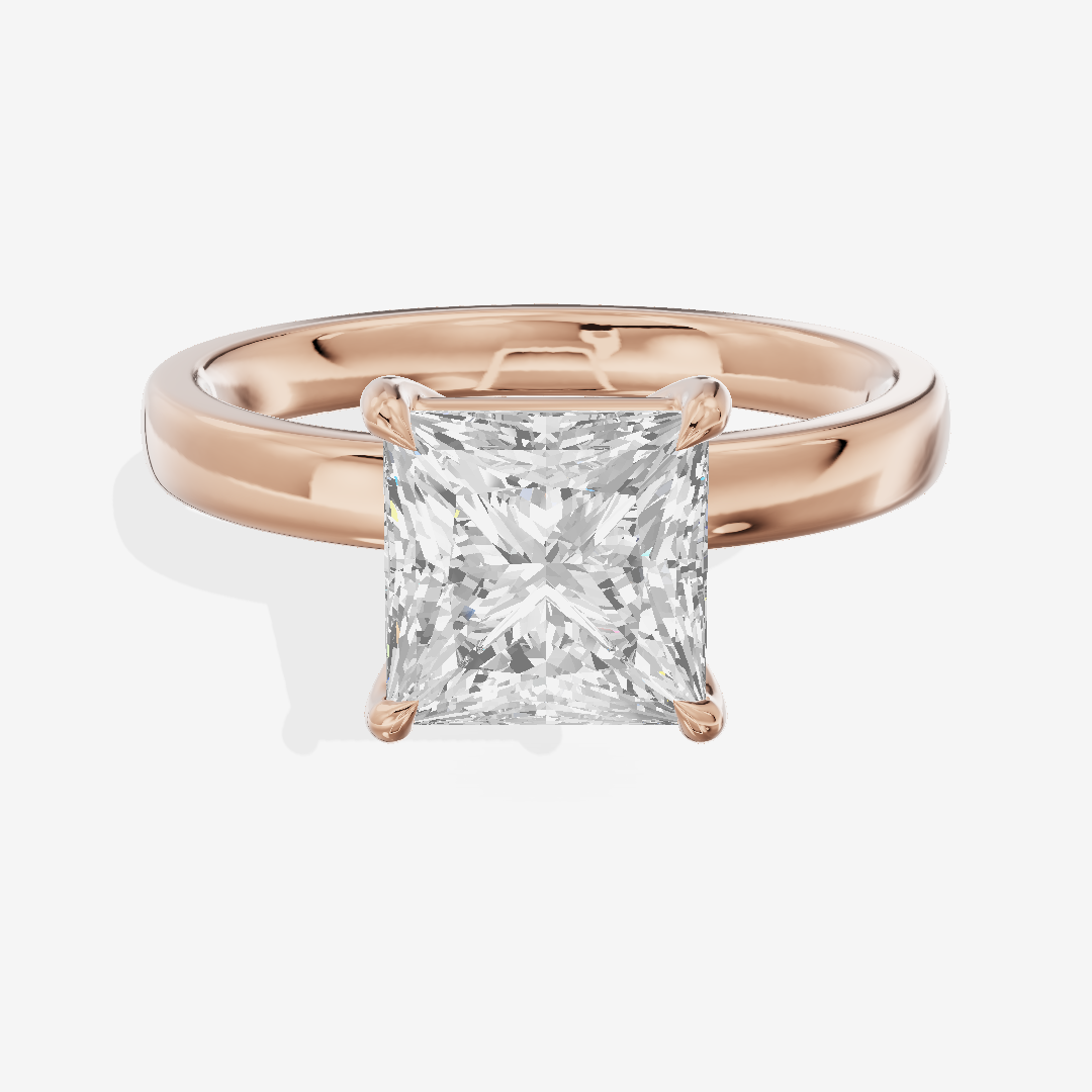 Tender Eversince 2.5mm Princess Solitaire Engagement Ring in 18K Rose Gold