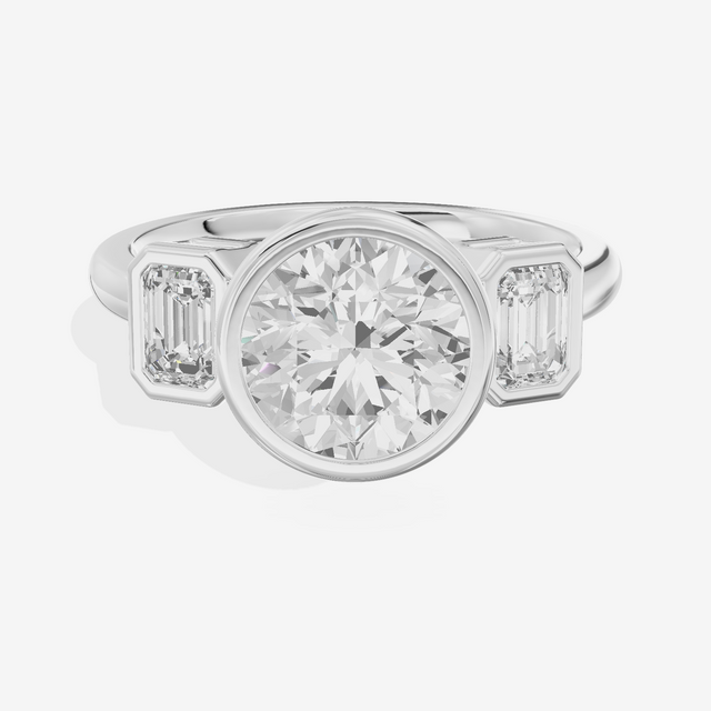 Selenia Three Stone Round Engagement Ring (1/2 ct. tw.) in Platinum