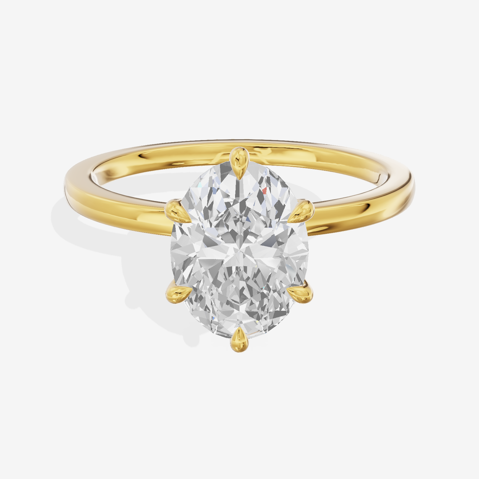 Coeurine Halo Oval Engagement Ring (1/5 ct. tw.) in 18K Yellow Gold