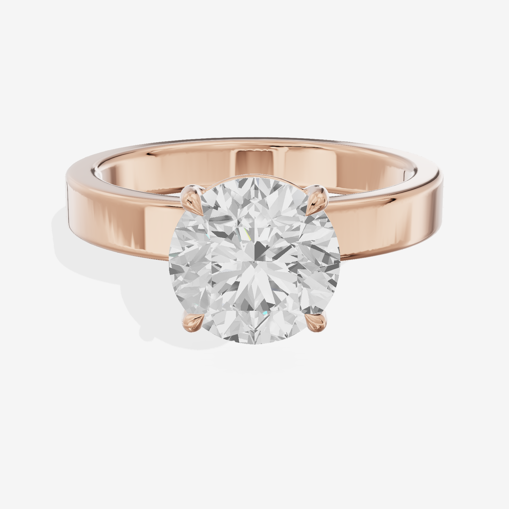 Eternal Vowsae 3mm Round Solitaire Engagement Ring in 14K Rose Gold