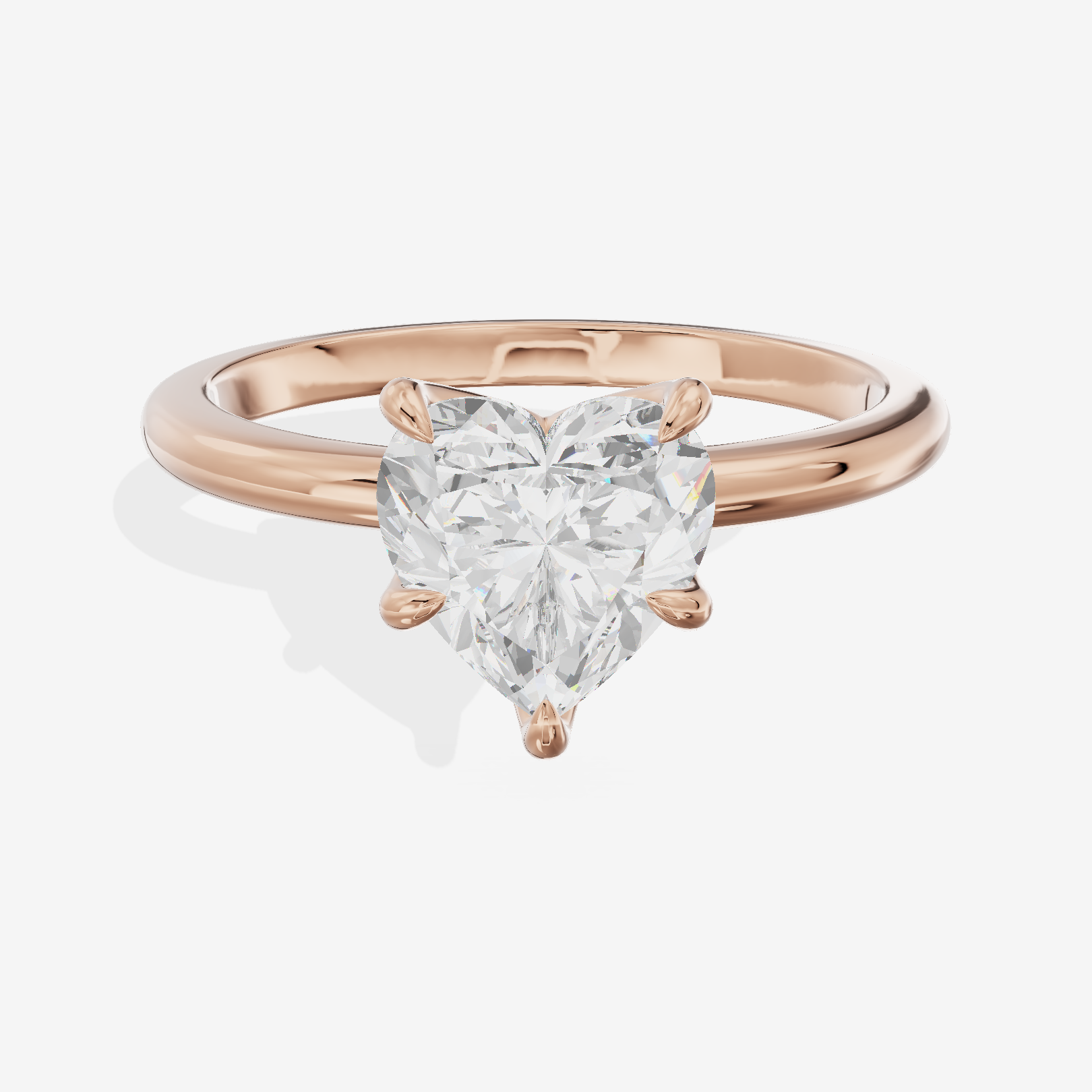 Petite Janevra 2mm Heart Solitaire Engagement Ring (1/4 ct. tw.) in 14K Rose Gold