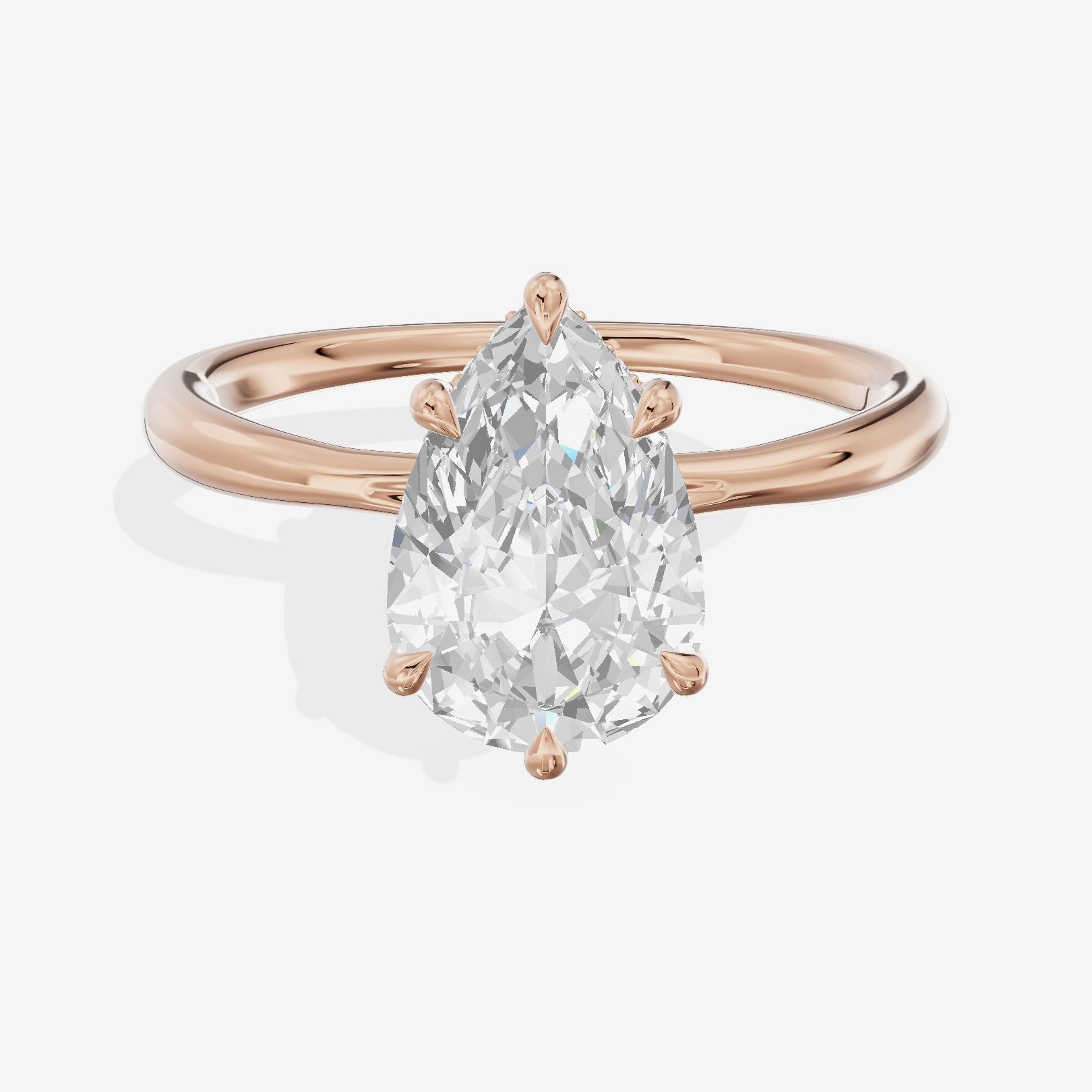 One of One Hidden Halo Pear Engagement Ring (1/2 ct. tw.) in 18K Rose Gold