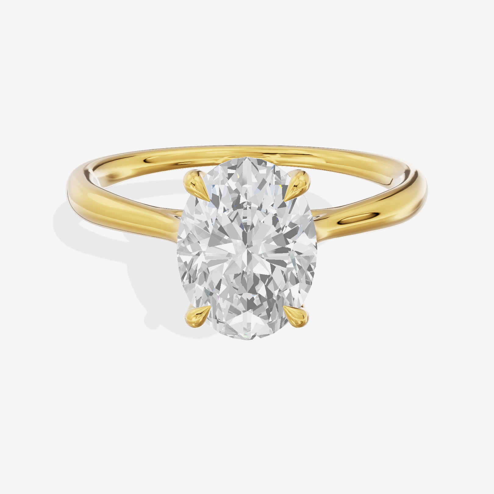Mayrelle 2mm Oval Solitaire Engagement Ring in 18K Yellow Gold