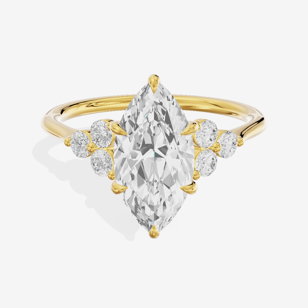 Luxe Trueheart Marquise Engagement Ring with Side Stones (1/5 ct. tw.) in 18K Yellow Gold