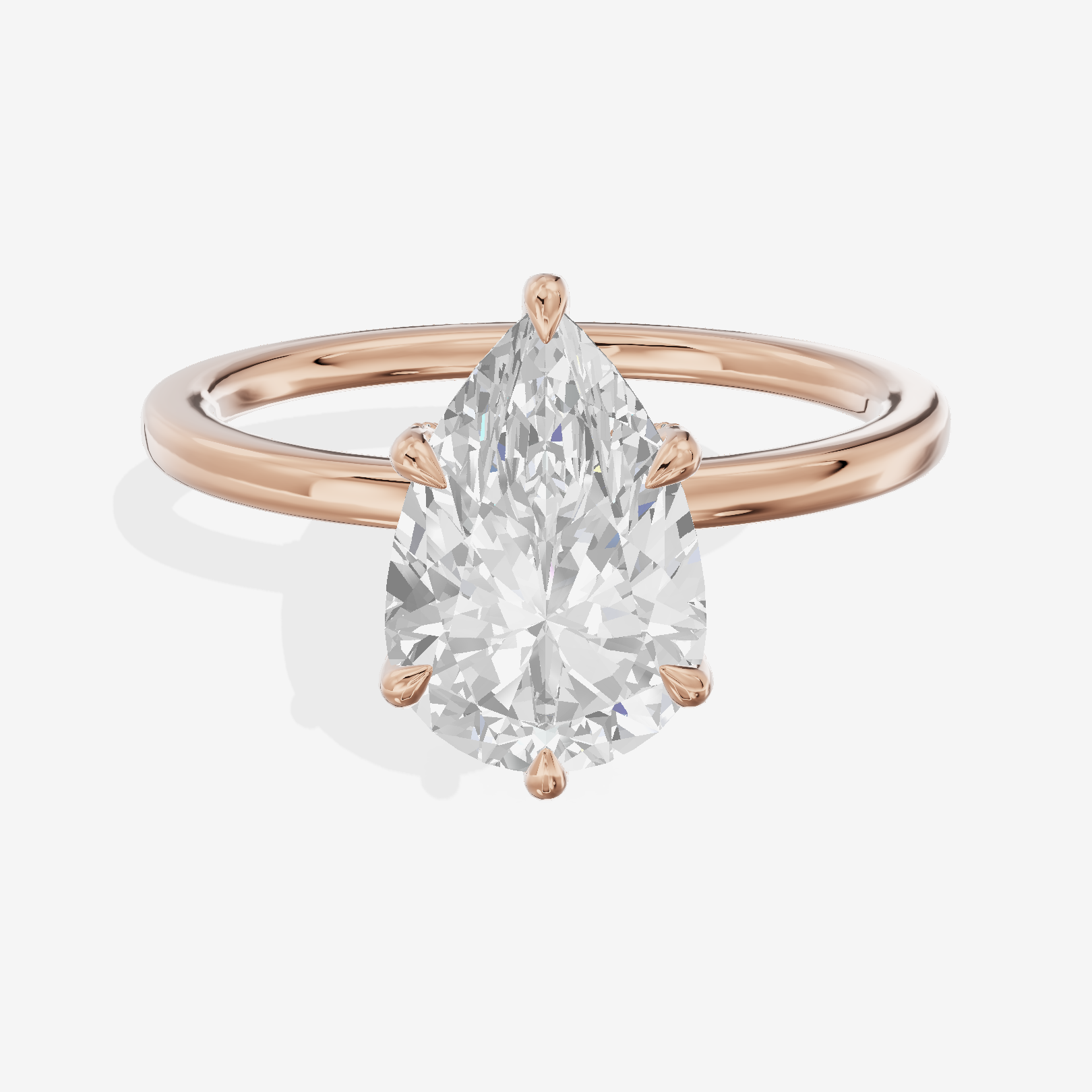 Grand Eversince Pear Engagement Ring with Side Stones (3/5 ct. tw.) in 18K Rose Gold