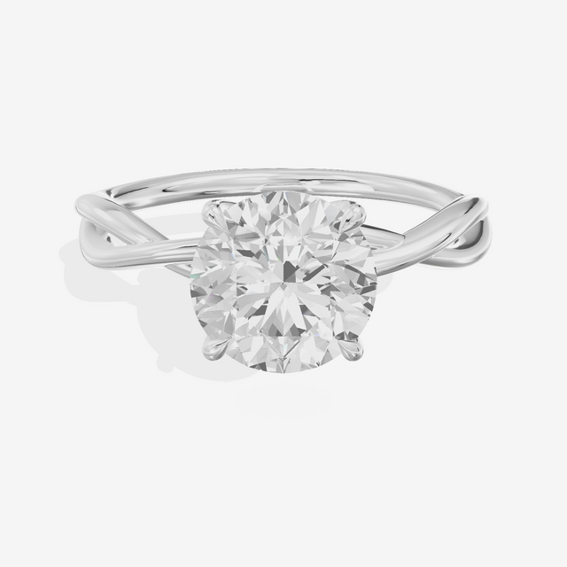 Twined Sincere Round Twisted Engagement Ring in Platinum