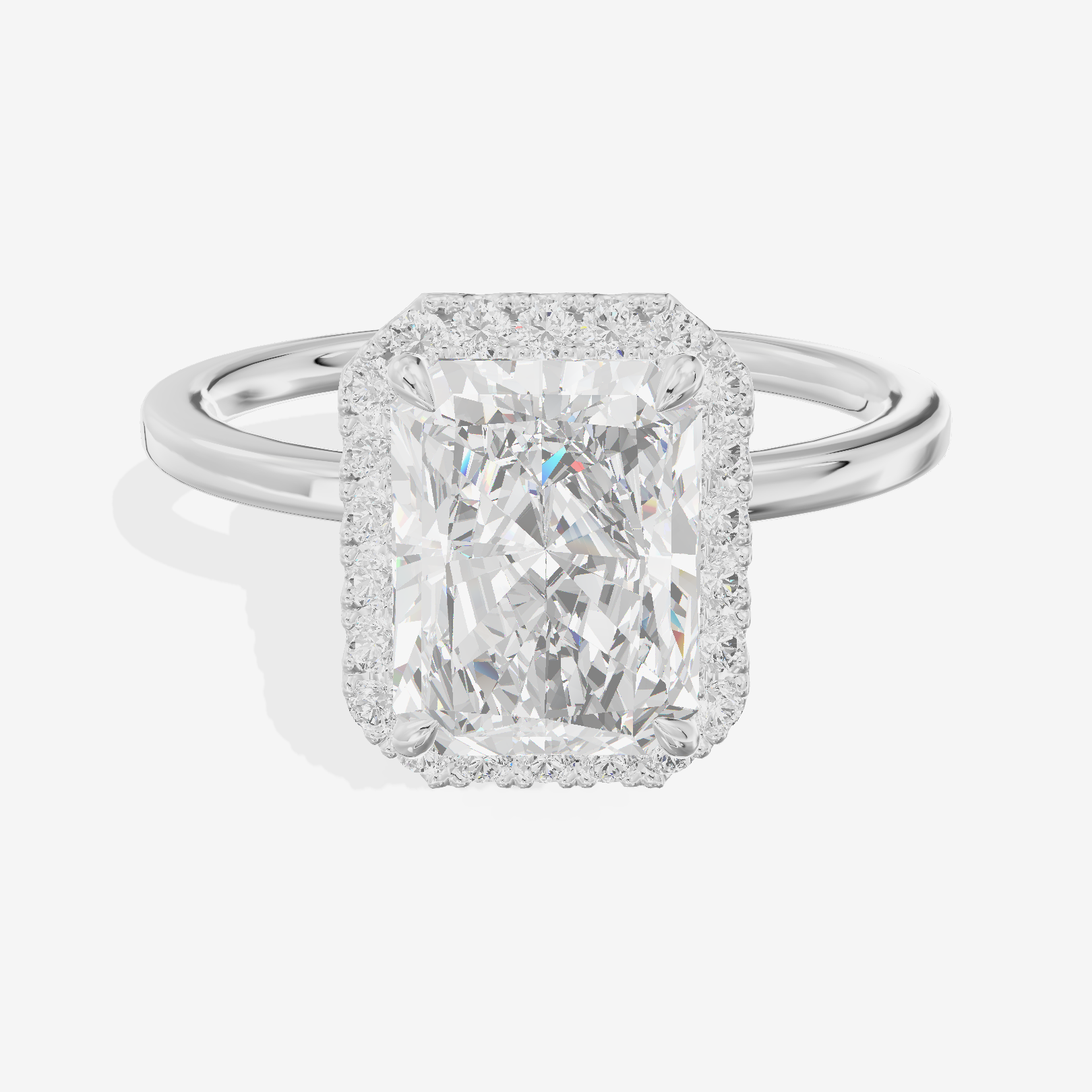Lumina Halo Ring Radiant Engagement Ring (1/4 ct. tw.) in 14K White Gold