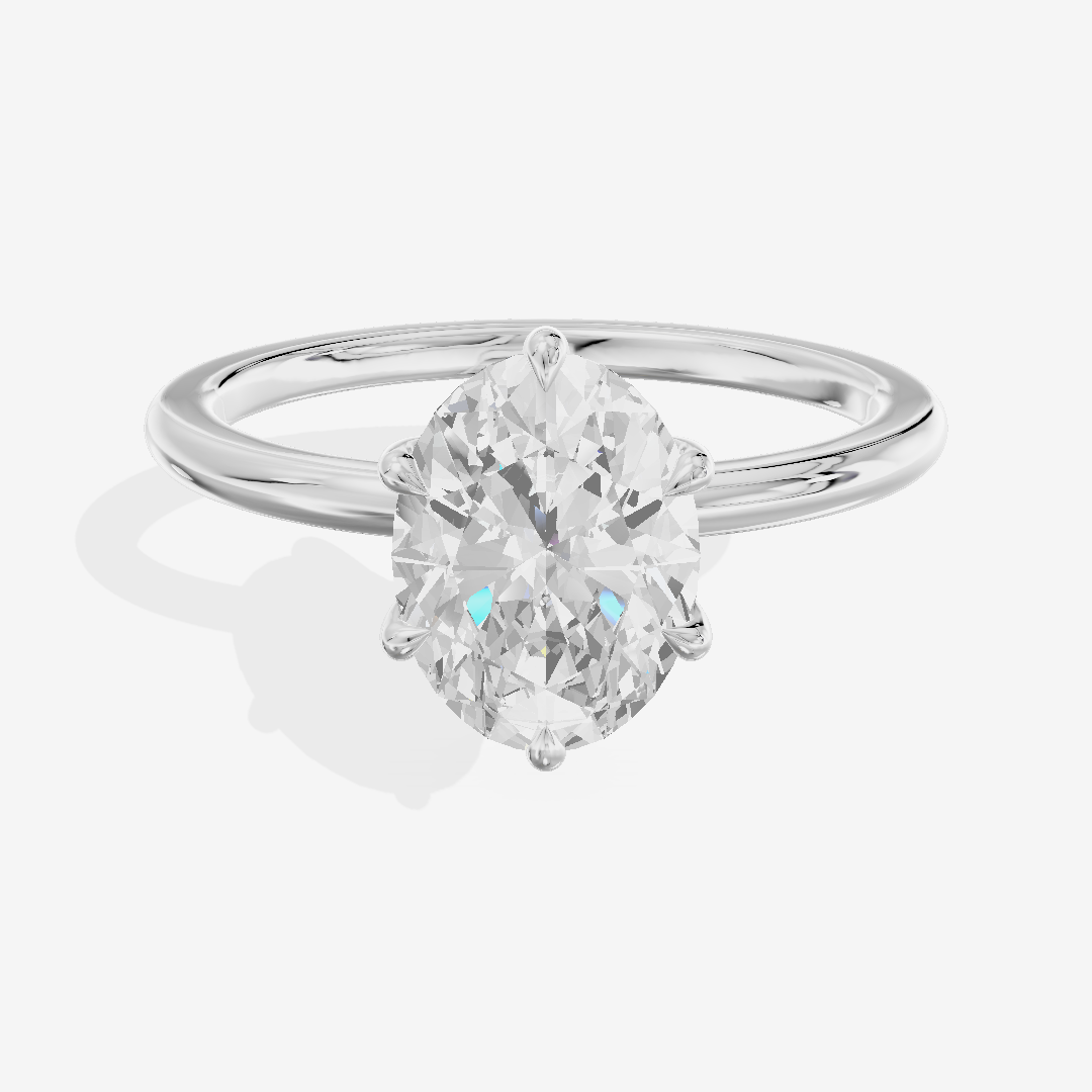 Sincere Cathedral 1.5mm Oval Six-Prong Engagement Ring in Platinum
