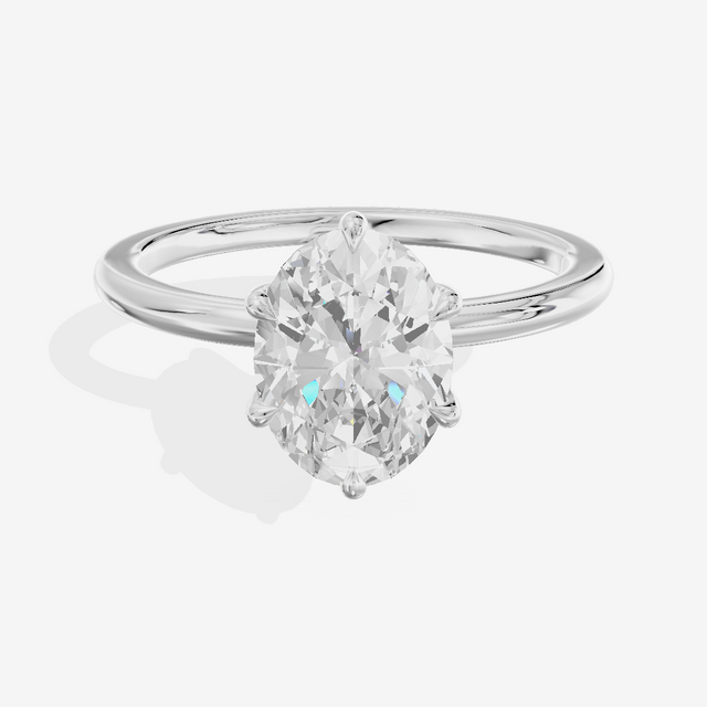 Sincere Cathedral 1.5mm Oval Six-Prong Engagement Ring in Platinum