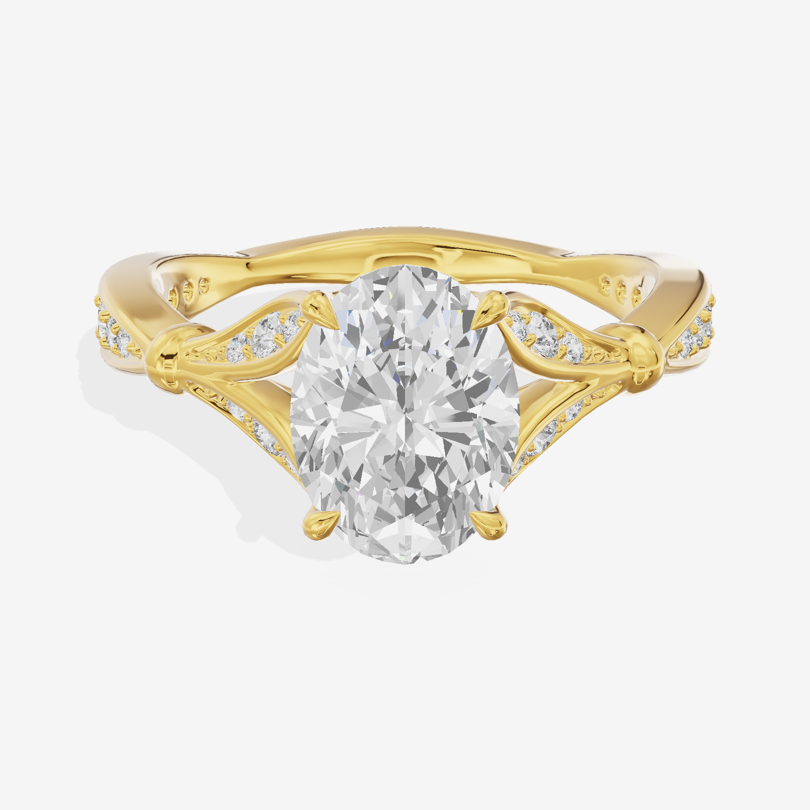 Sincere Bezel 1.8mm Oval Solitaire Engagement Ring in 14K Yellow Gold