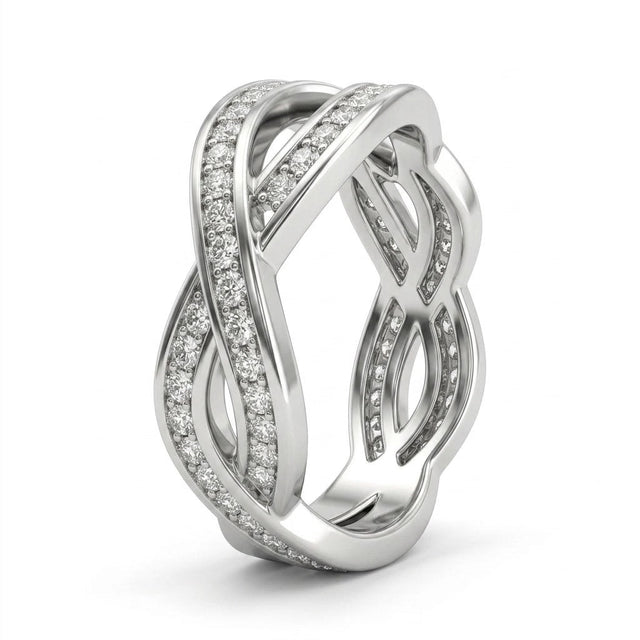Flush Twist Round Wedding Band (1/5 ct. tw.) in Platinum