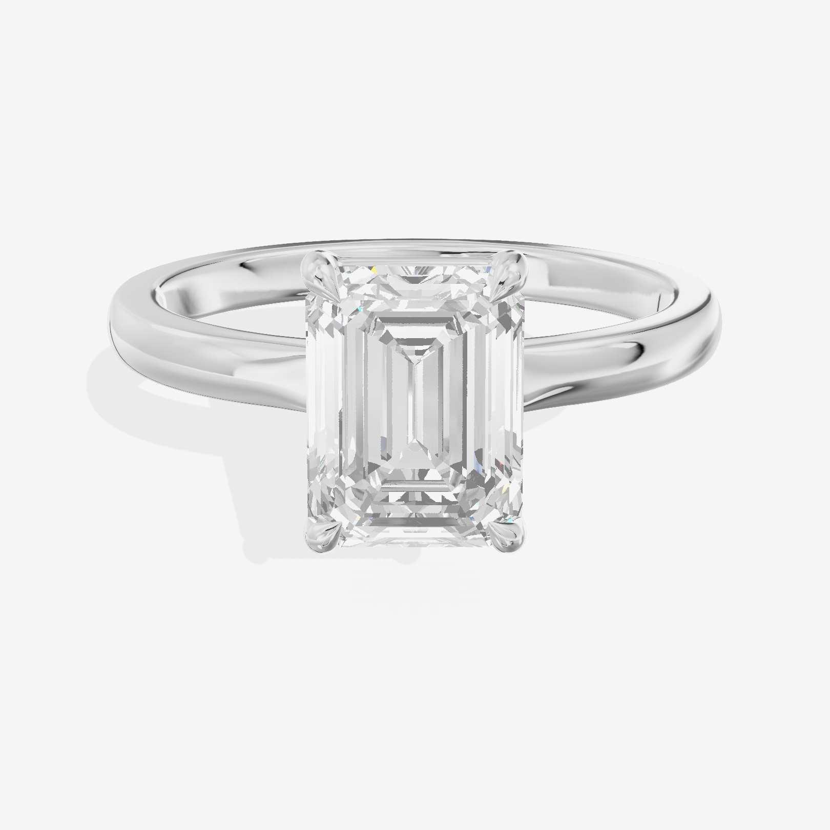 Lumina Ring 2mm Emerald Solitaire Engagement Ring in 14K White Gold