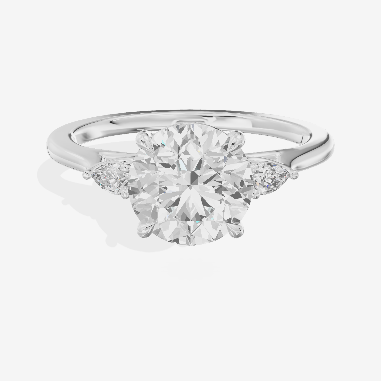 Royal Sincere Three Stone Round Engagement Ring (2/3 ct. tw.) in Platinum