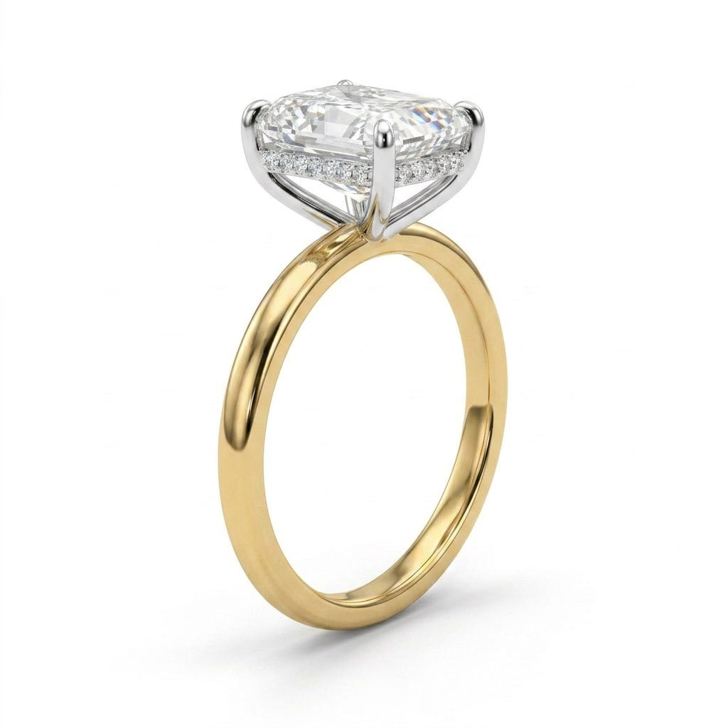 Hidden Halo Pavé Radiant Engagement Ring