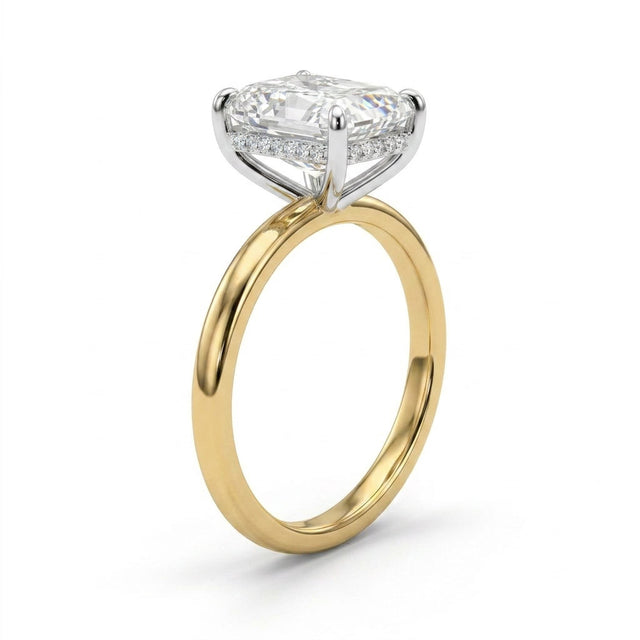 Hidden Halo Pavé Radiant Engagement Ring