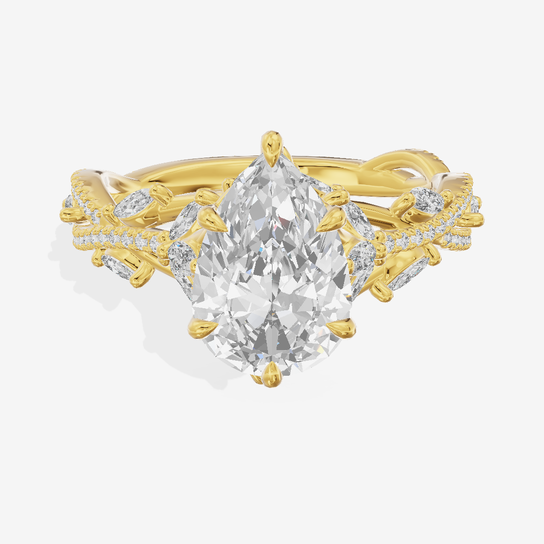 Luxe Promezza Pear Engagement Ring with Side Stones (1/2 ct. tw.) in 14K Yellow Gold