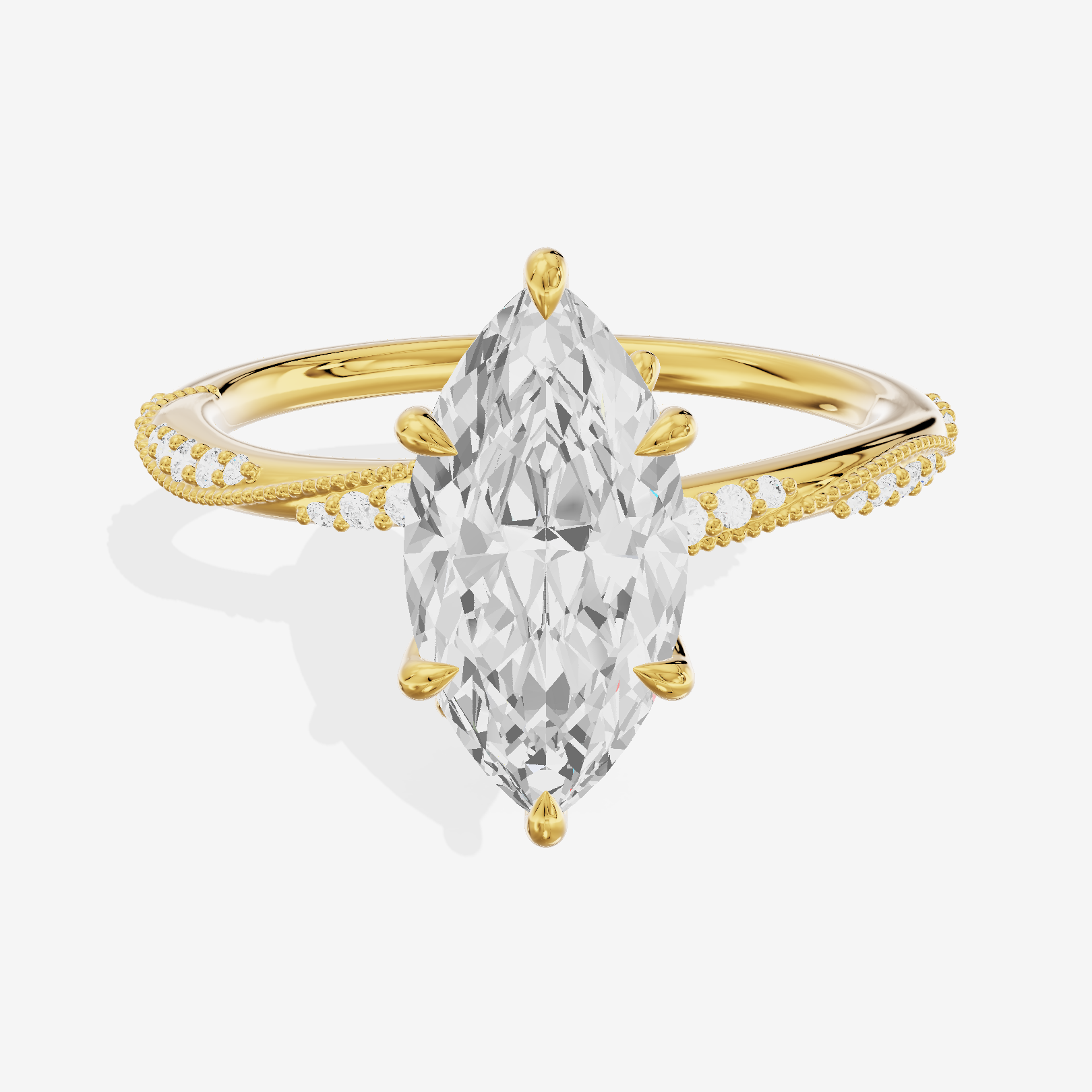 Vintage Halcyon Marquise Engagement Ring with Side Stones (1/8 ct. tw.) in 14K Yellow Gold