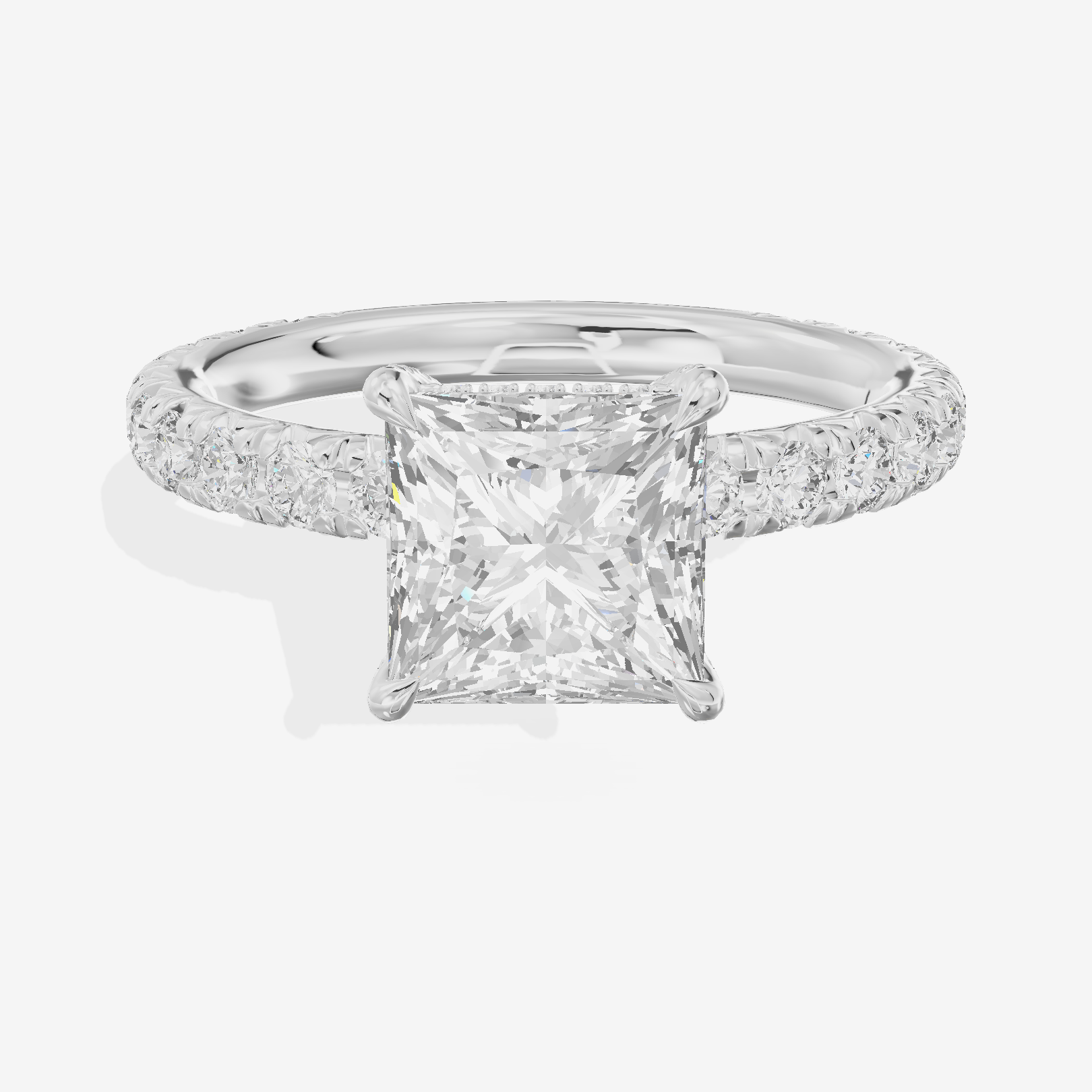 Eternal Coeurine Princess Engagement Ring with Side Stones (3/5 ct. tw.) in Platinum