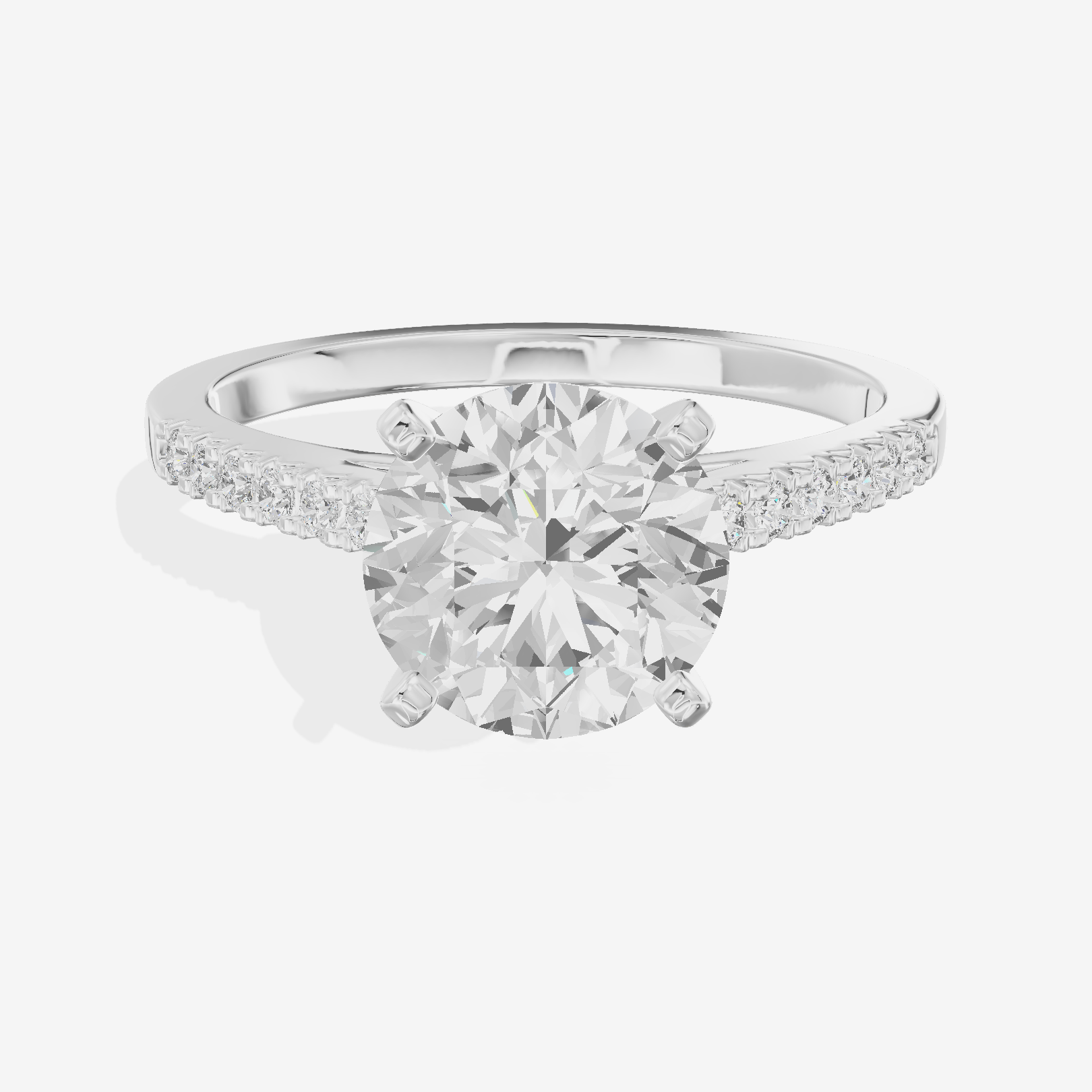 Sworn Vowsae Round Engagement Ring with Side Stones (1/10 ct. tw.) in Platinum