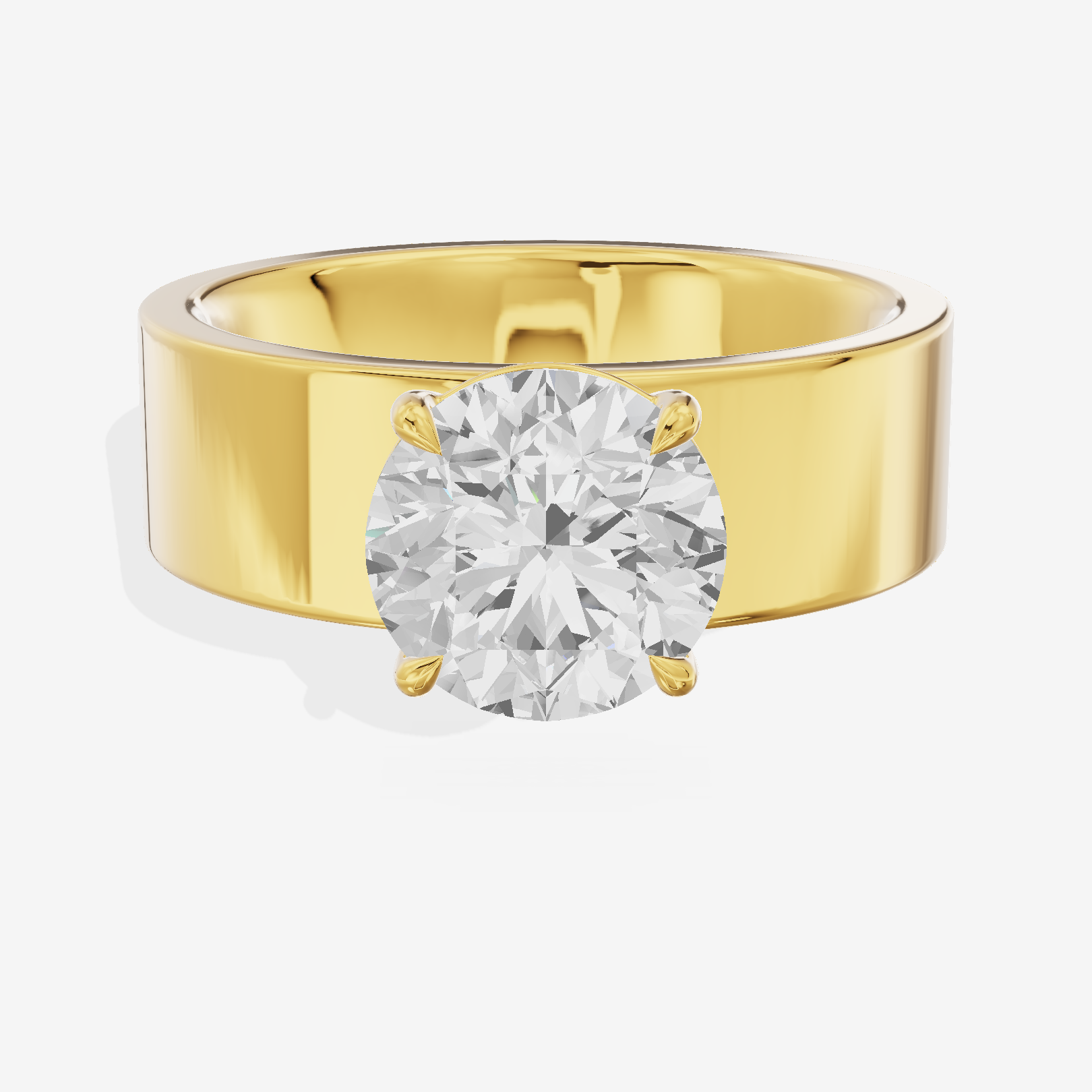 Aimora Solitaire 6mm Round Engagement Ring in 14K Yellow Gold