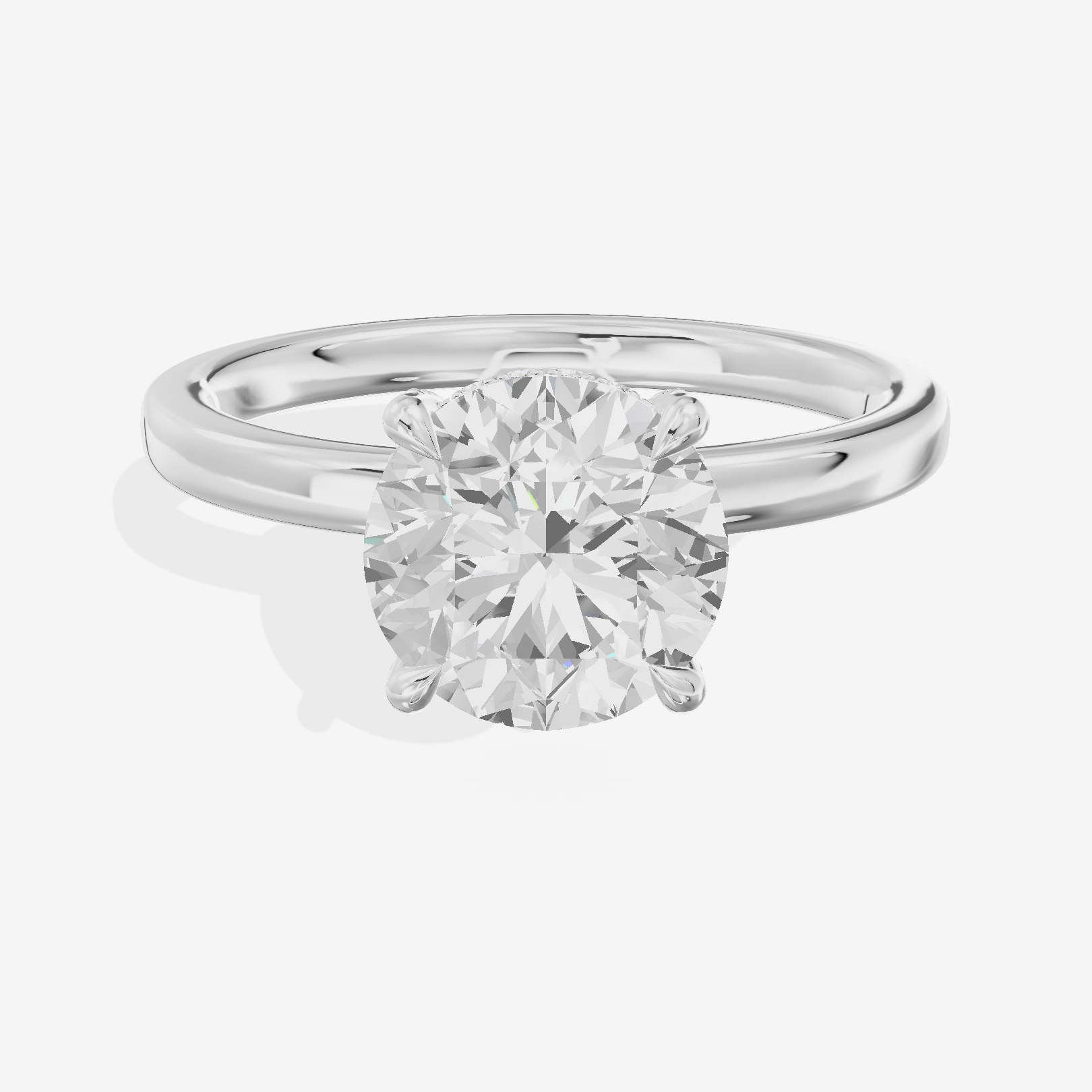 Whispered Halcyon Round Engagement Ring with Side Stones (1/6 ct. tw.) in 14K White Gold