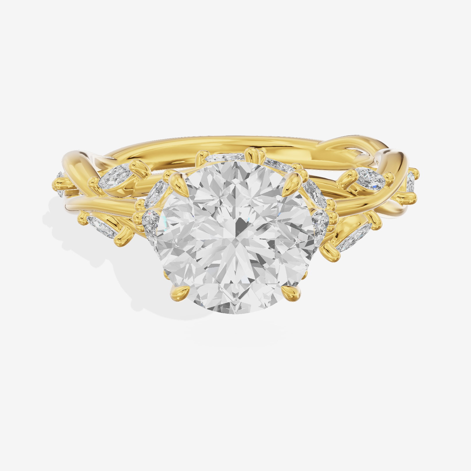 Twine Pavé Round Twisted Engagement Ring (1/2 ct. tw.) in 18K Yellow Gold