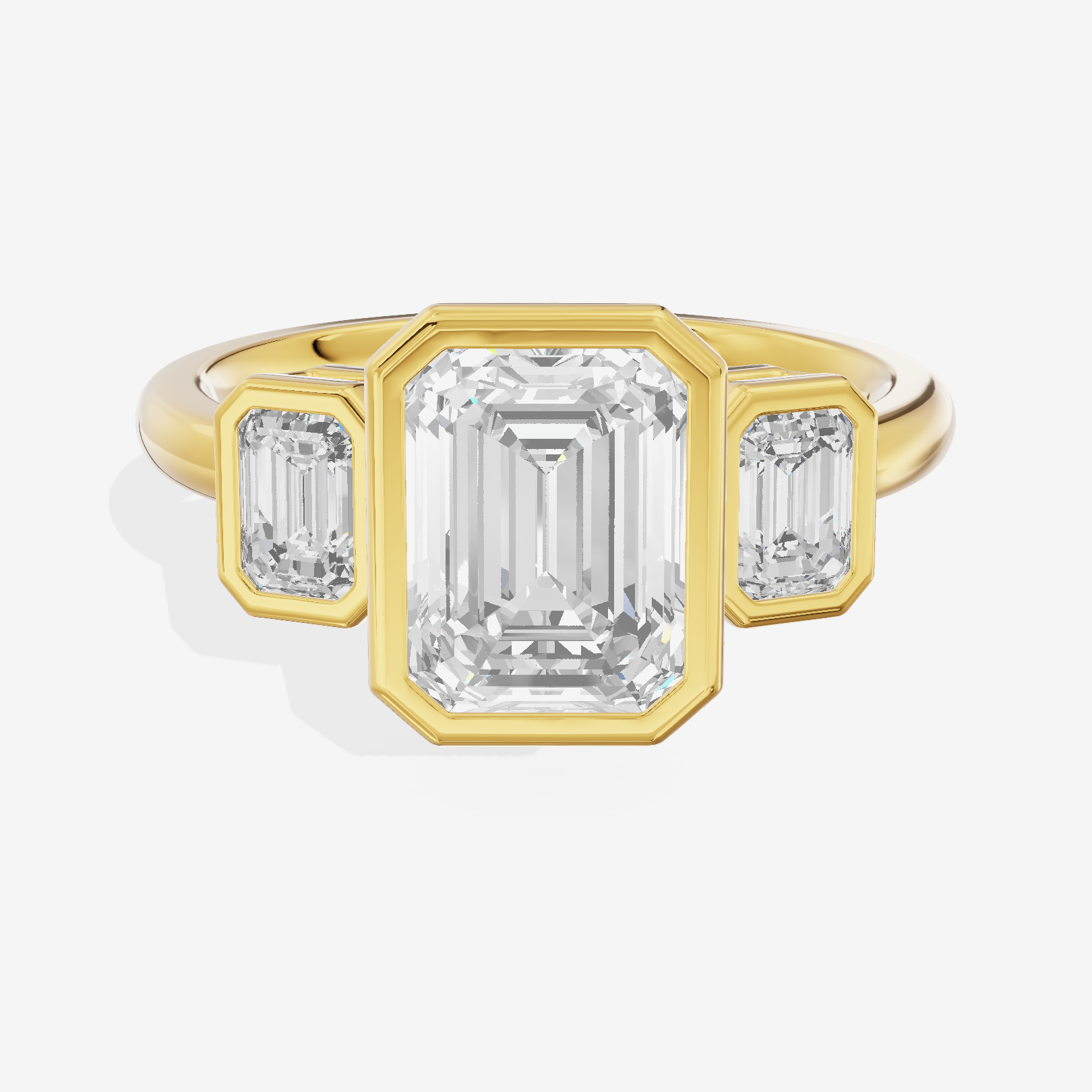 Vintage Sincere Three Stone Emerald Engagement Ring (1/2 ct. tw.) in 14K Yellow Gold
