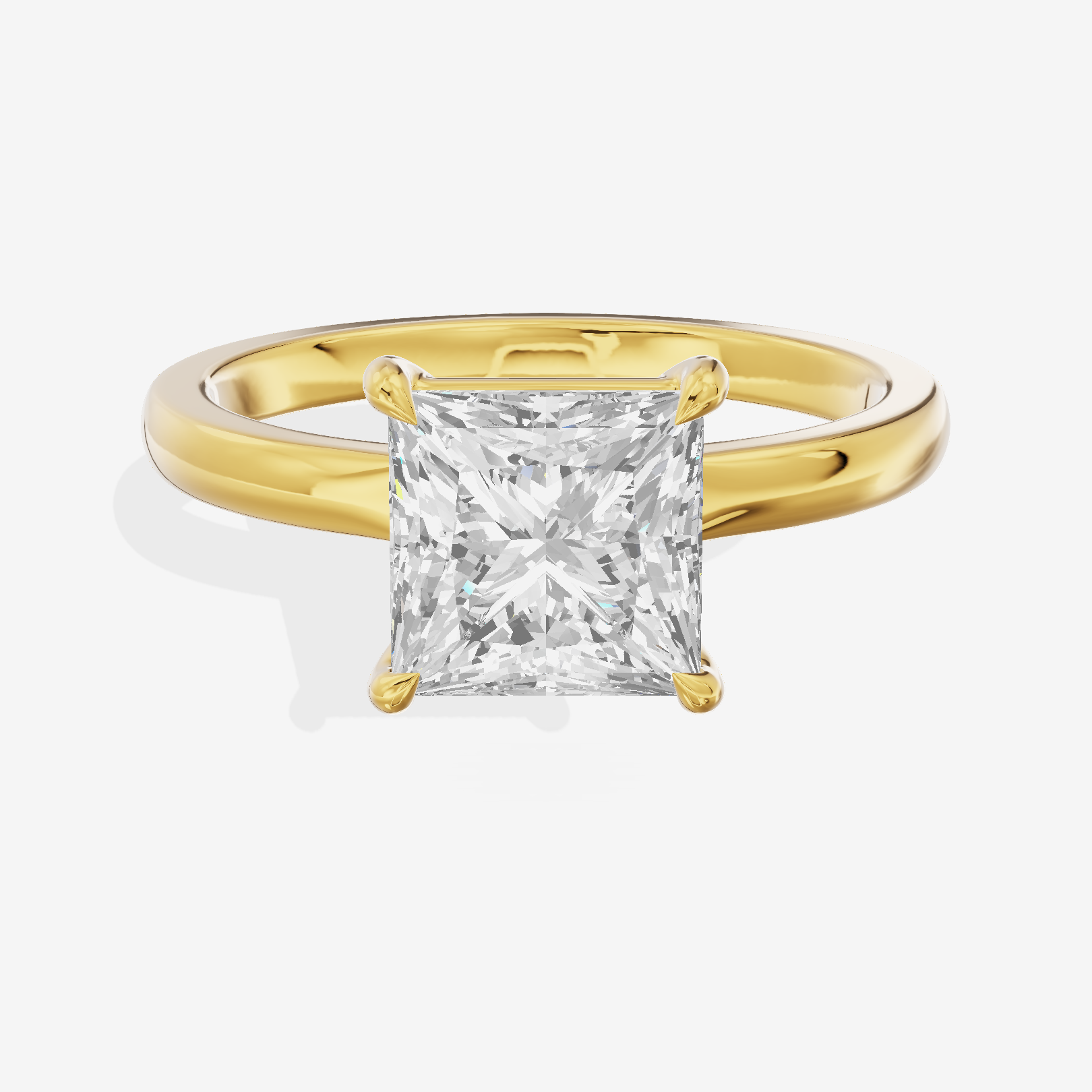 Lumina Ring 2mm Princess Solitaire Engagement Ring in 18K Yellow Gold