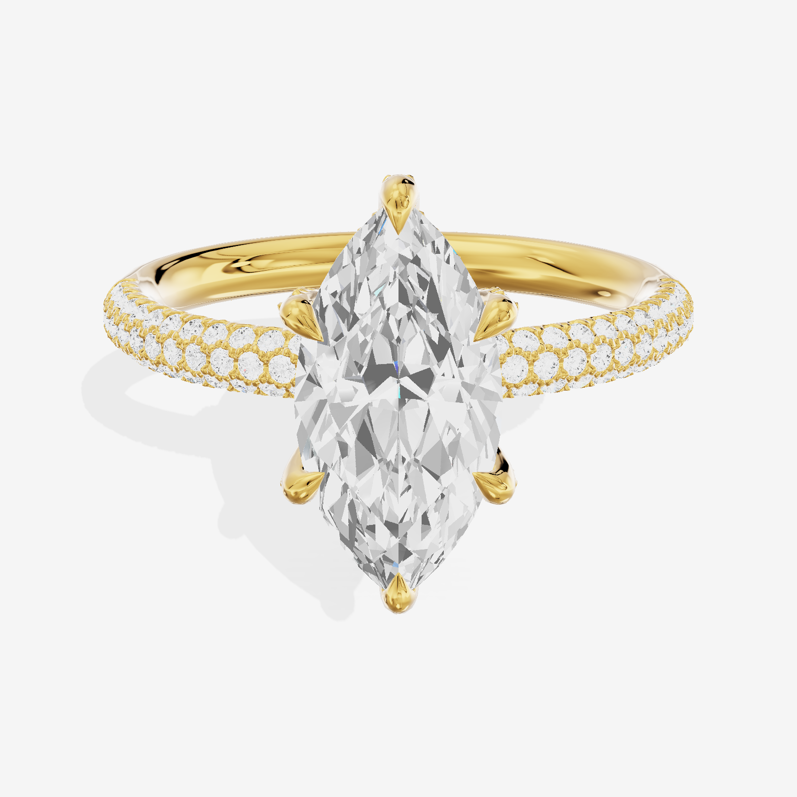 Modern Selenia Marquise Engagement Ring with Side Stones (1/6 ct. tw.) in 18K Yellow Gold