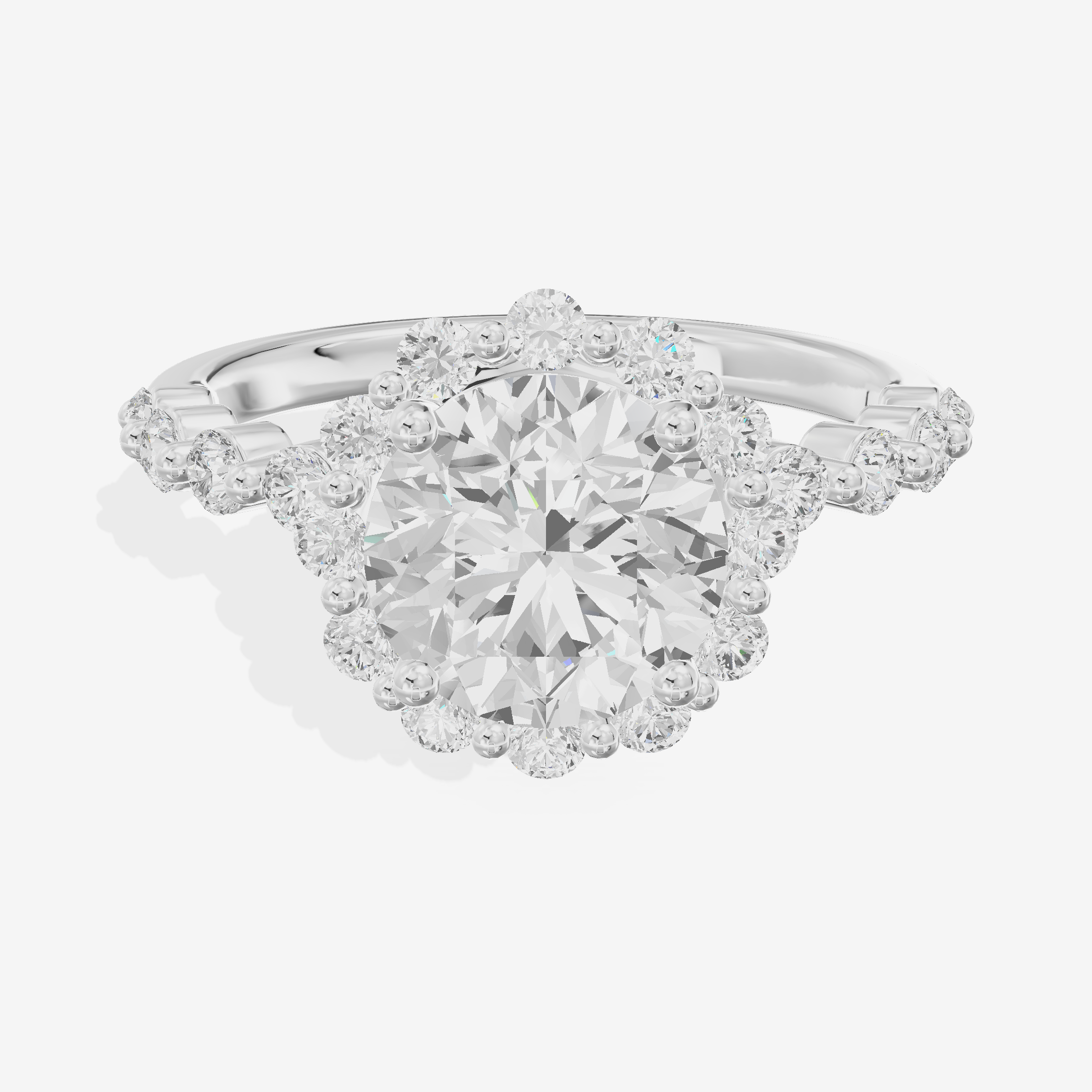 Vowsae Halo Round Engagement Ring (1/5 ct. tw.) in 14K White Gold