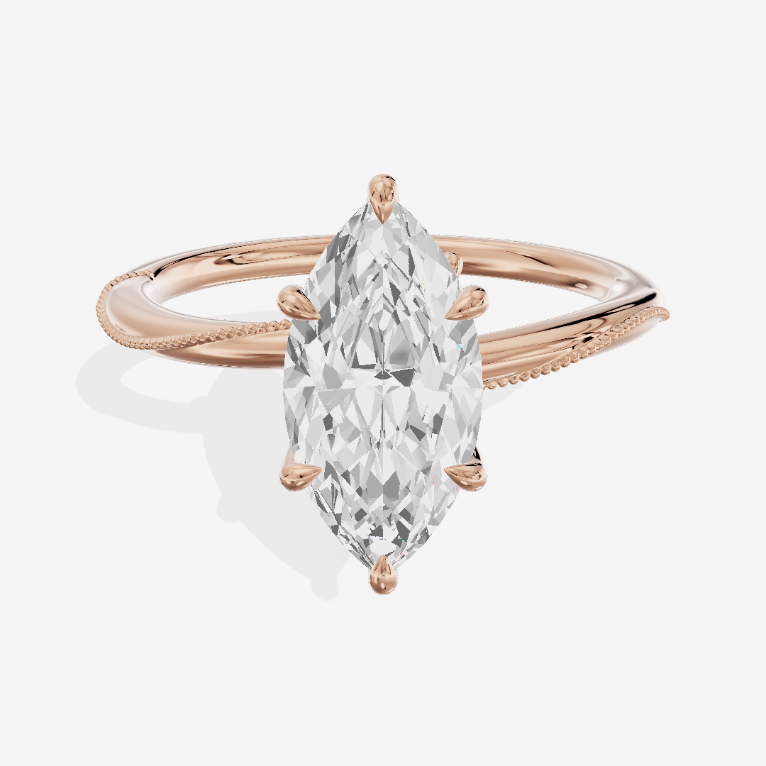 Vintage Coeurine Marquise Engagement Ring (1/10 ct. tw.) in 18K Rose Gold