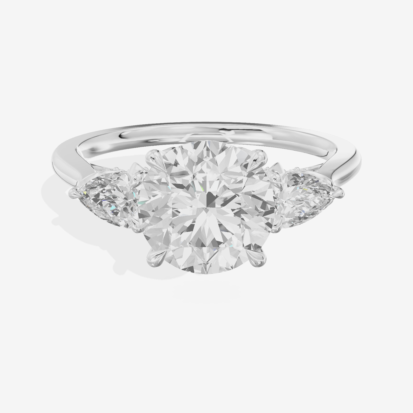Modern Sincere Three Stone Round Engagement Ring (1/2 ct. tw.) in 14K White Gold