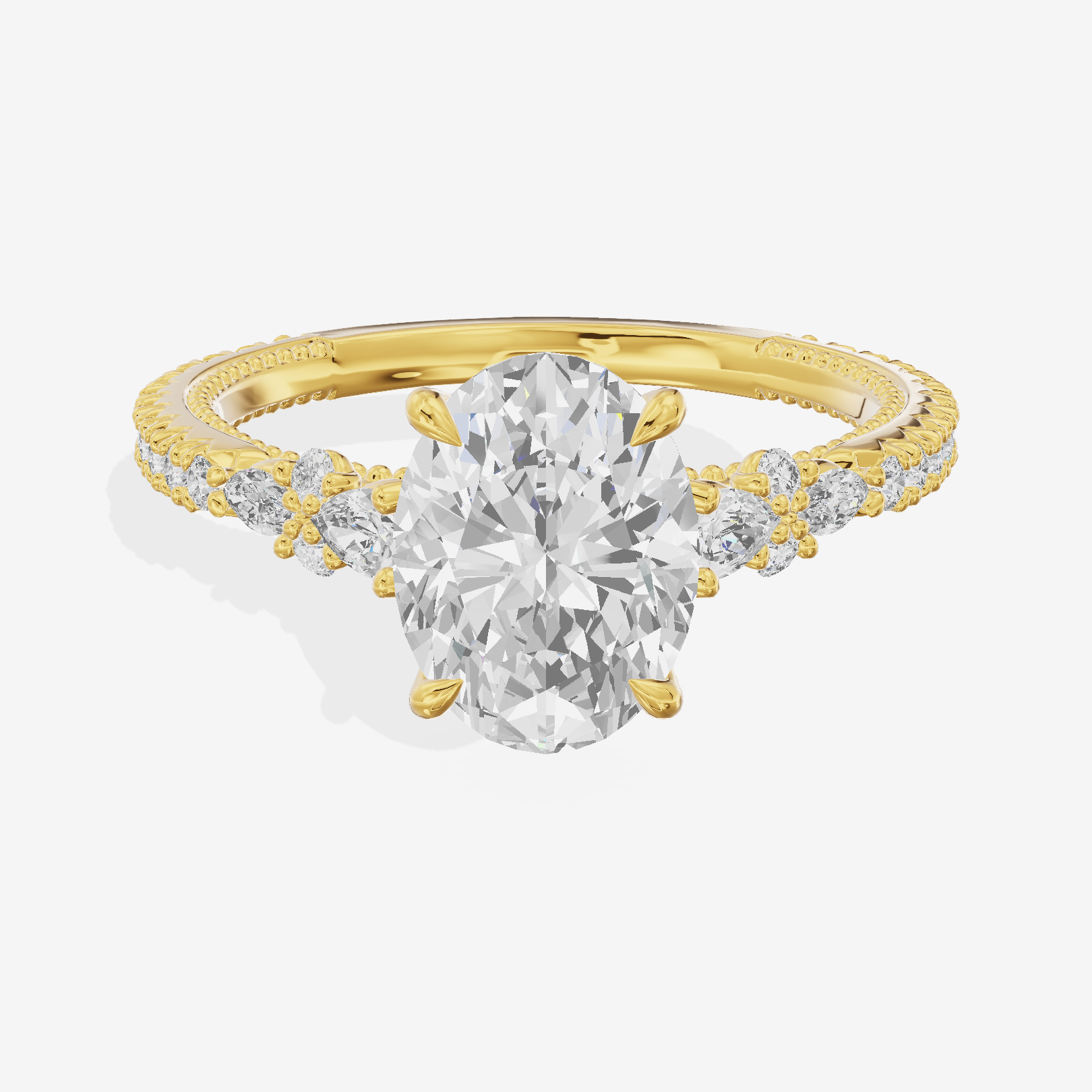 Trueheart Oval Engagement Ring with Side Stones (2/5 ct. tw.) in 18K Yellow Gold