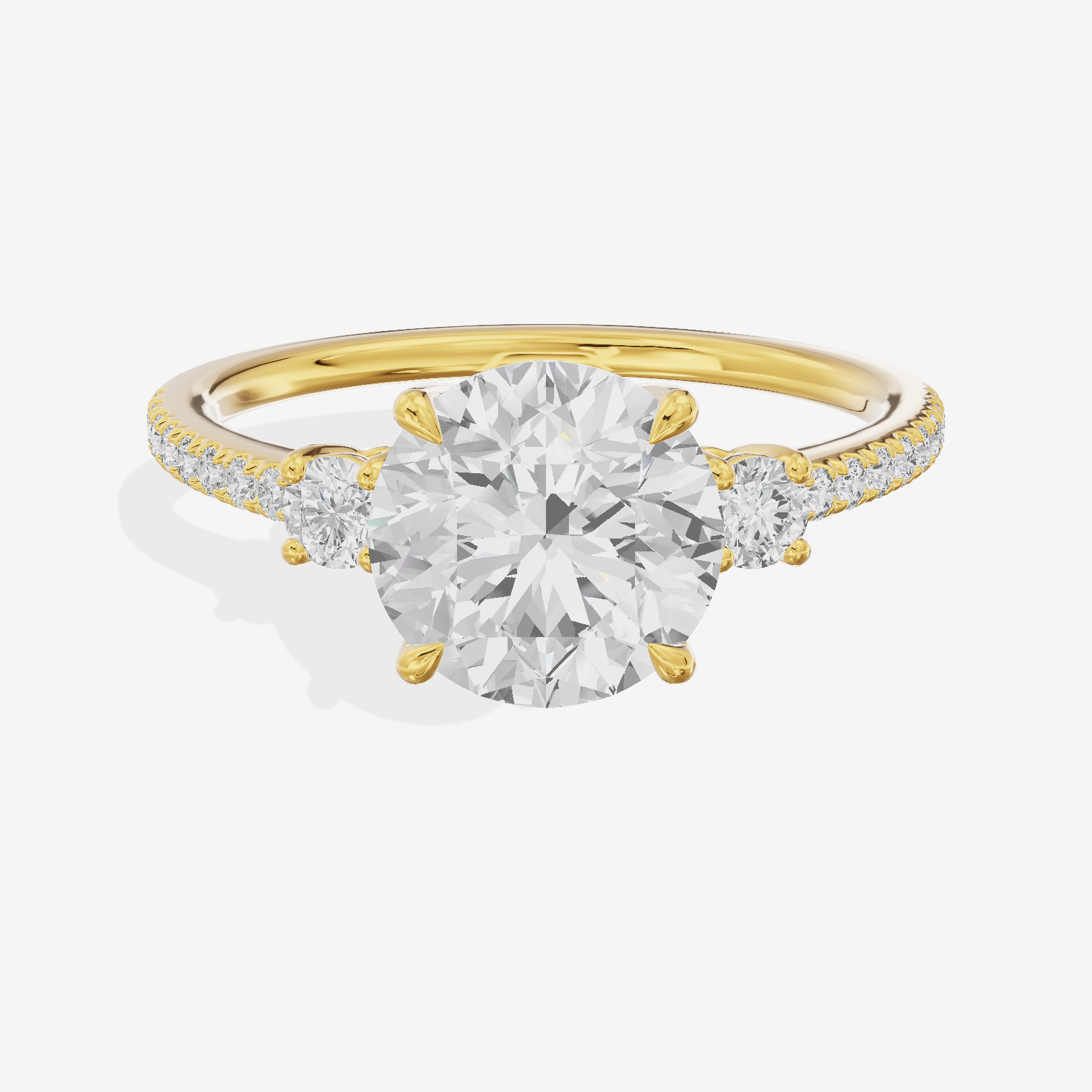 Mirth Three Stone Round Engagement Ring (1/4 ct. tw.) in 14K Yellow Gold