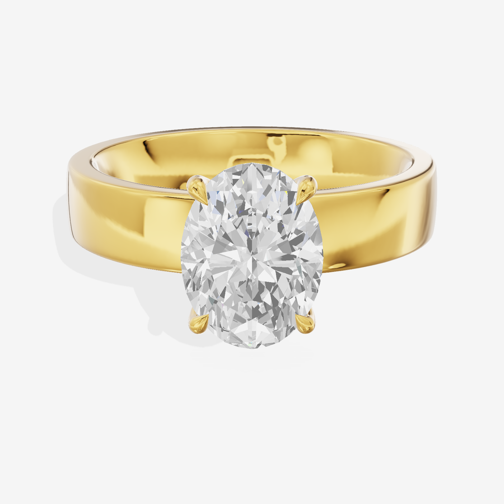 Hallowed Coeurine 4mm Oval Solitaire Engagement Ring in 18K Yellow Gold