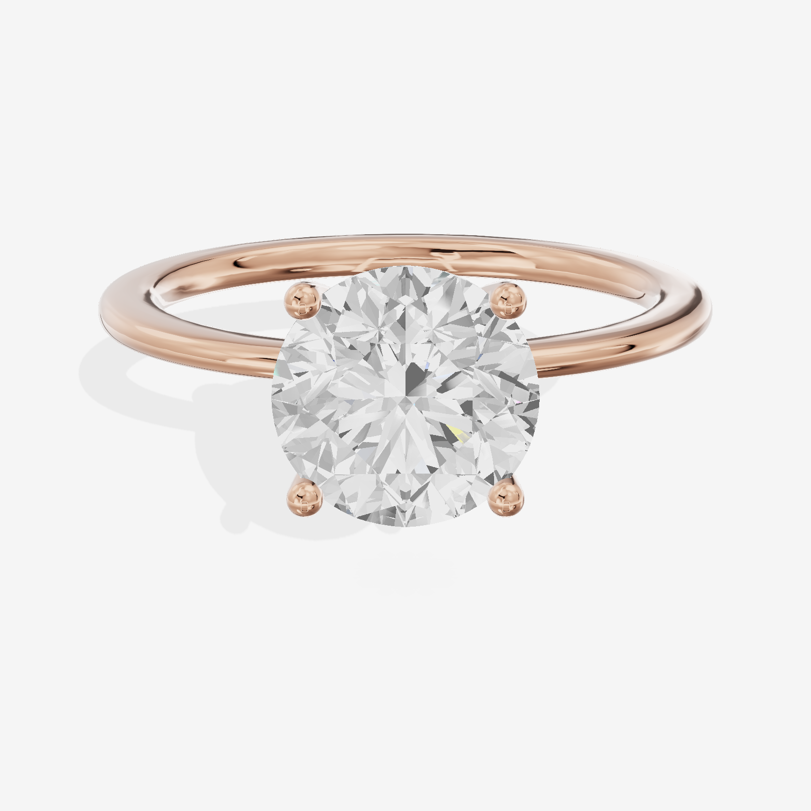 Whispered Promezza 1.4mm Round Solitaire Engagement Ring in 14K Rose Gold