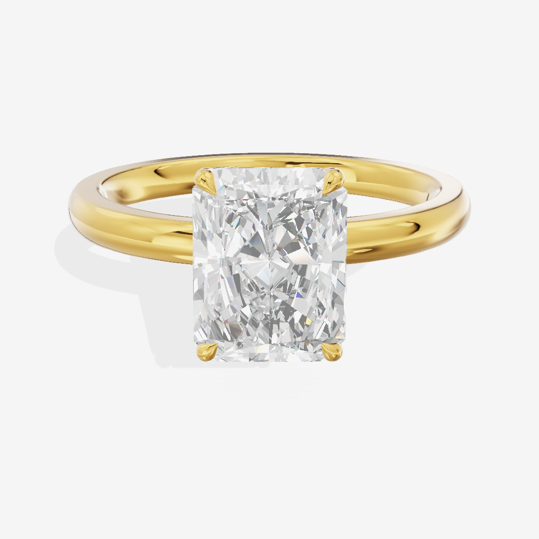 Petite Tender 2mm Radiant Solitaire Engagement Ring in 18K Yellow Gold