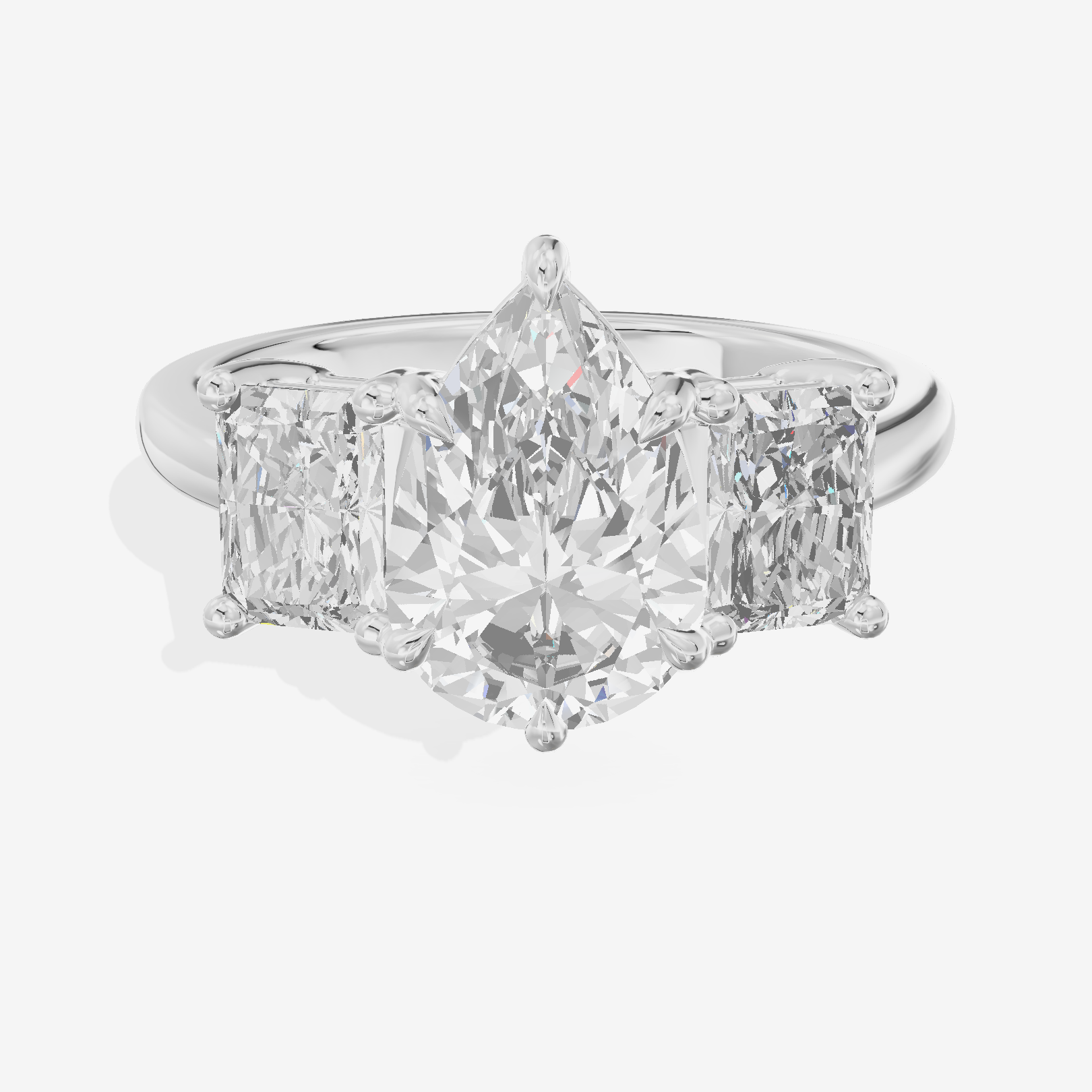Twine Three Stone Pear Engagement Ring (1/3 ct. tw.) in 14K White Gold