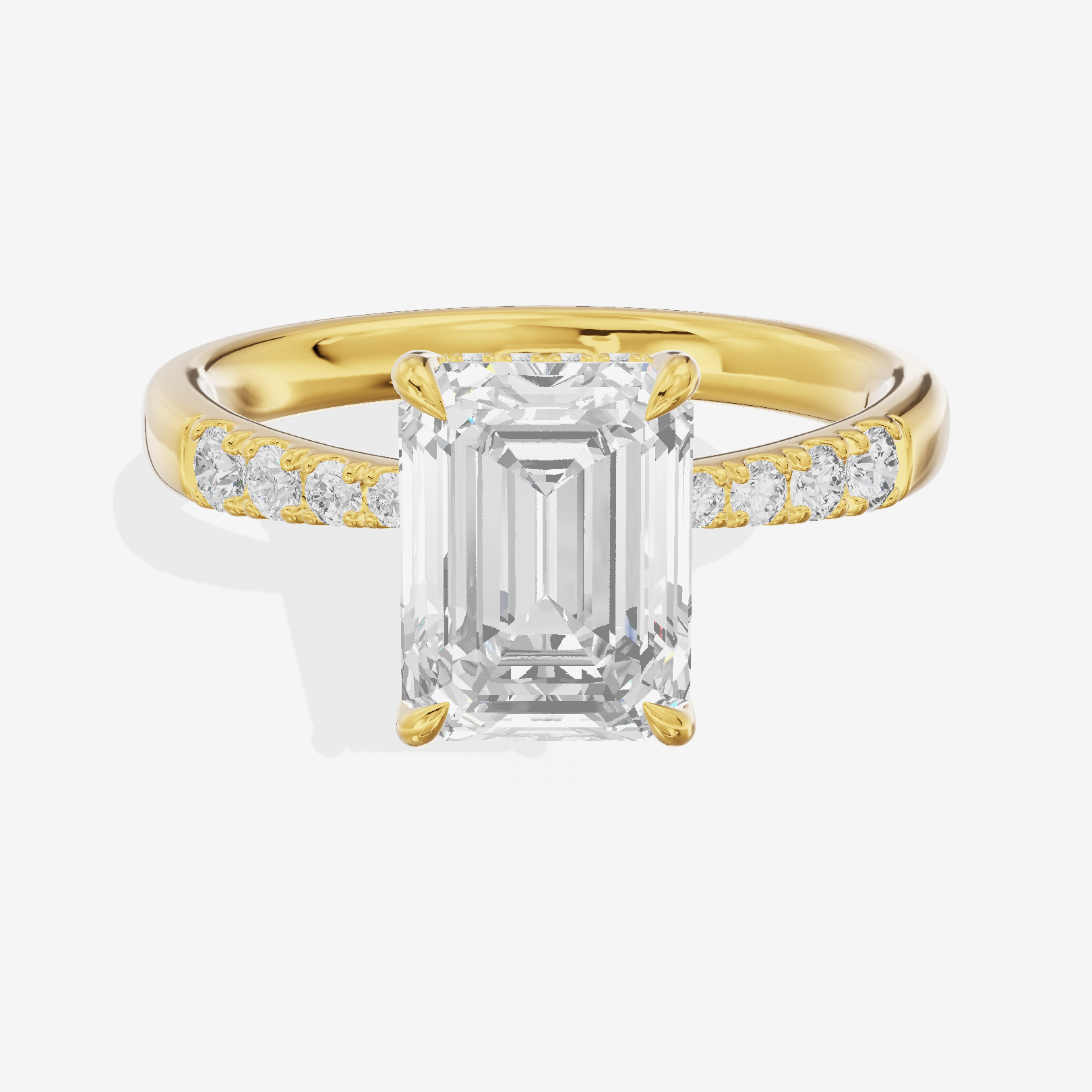 Mayrelle Hidden Halo Emerald Engagement Ring (1/5 ct. tw.) in 18K Yellow Gold