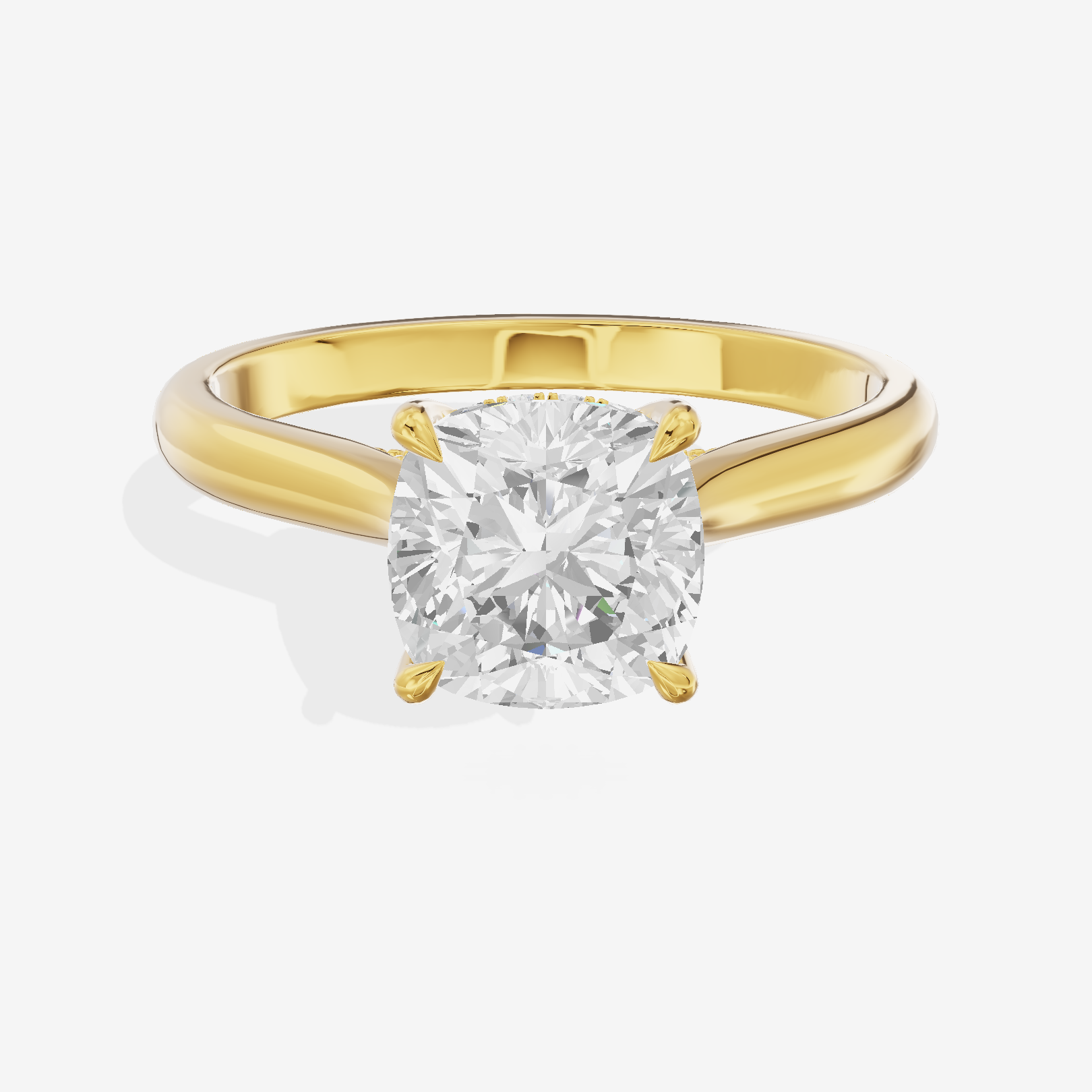 Grand Heartline Cushion Engagement Ring with Side Stones (3/4 ct. tw.) in 14K Yellow Gold