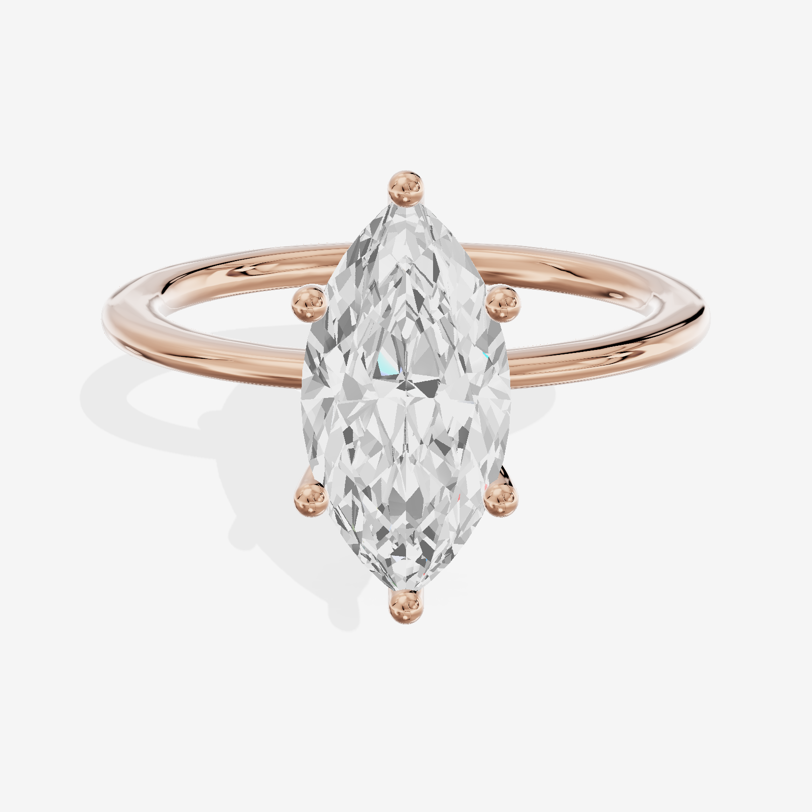 Whispered Promezza 1.4mm Marquise Solitaire Engagement Ring in 14K Rose Gold
