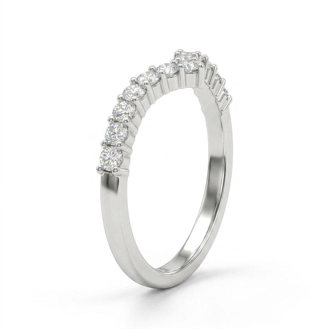 Chevron Round Engagement Ring (1/10 ct. tw.) in 18K White Gold