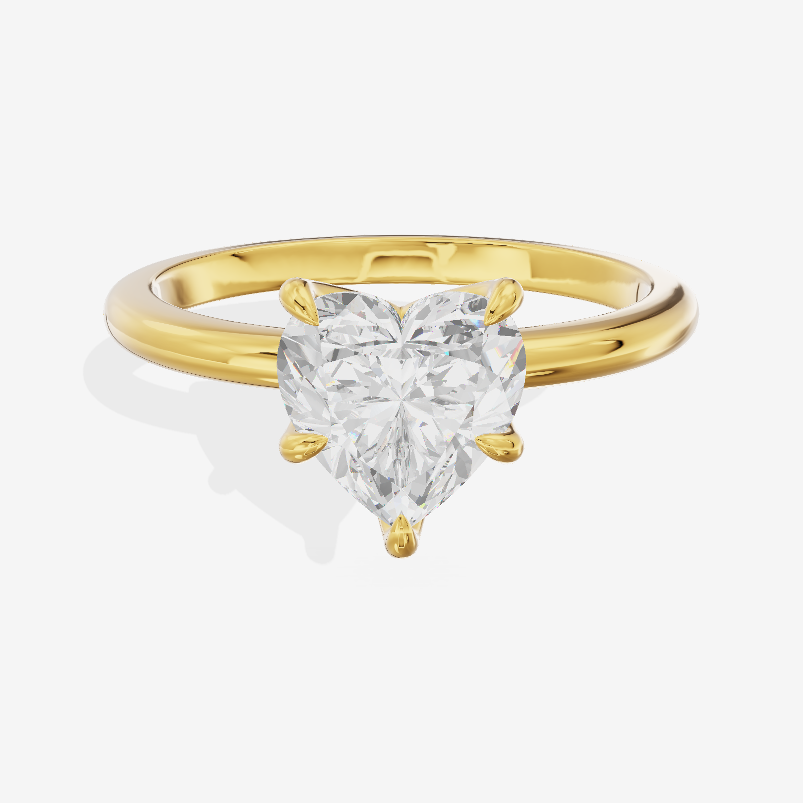 Petite Janevra 2mm Heart Solitaire Engagement Ring (1/4 ct. tw.) in 14K Yellow Gold