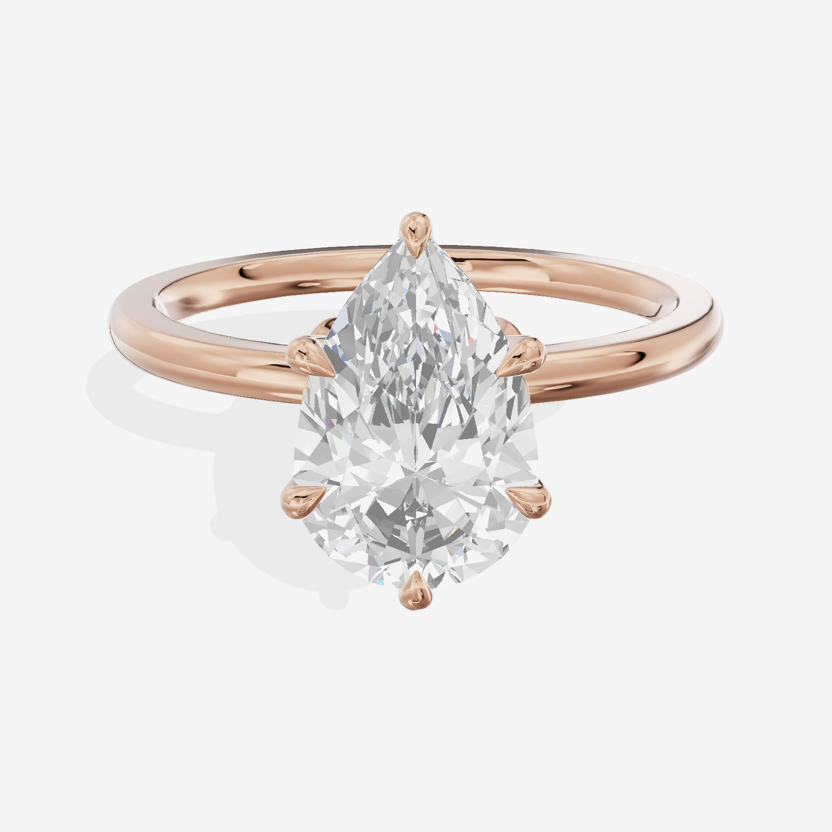 Janevra Pear Engagement Ring with Side Stones (1/10 ct. tw.) in 18K Rose Gold