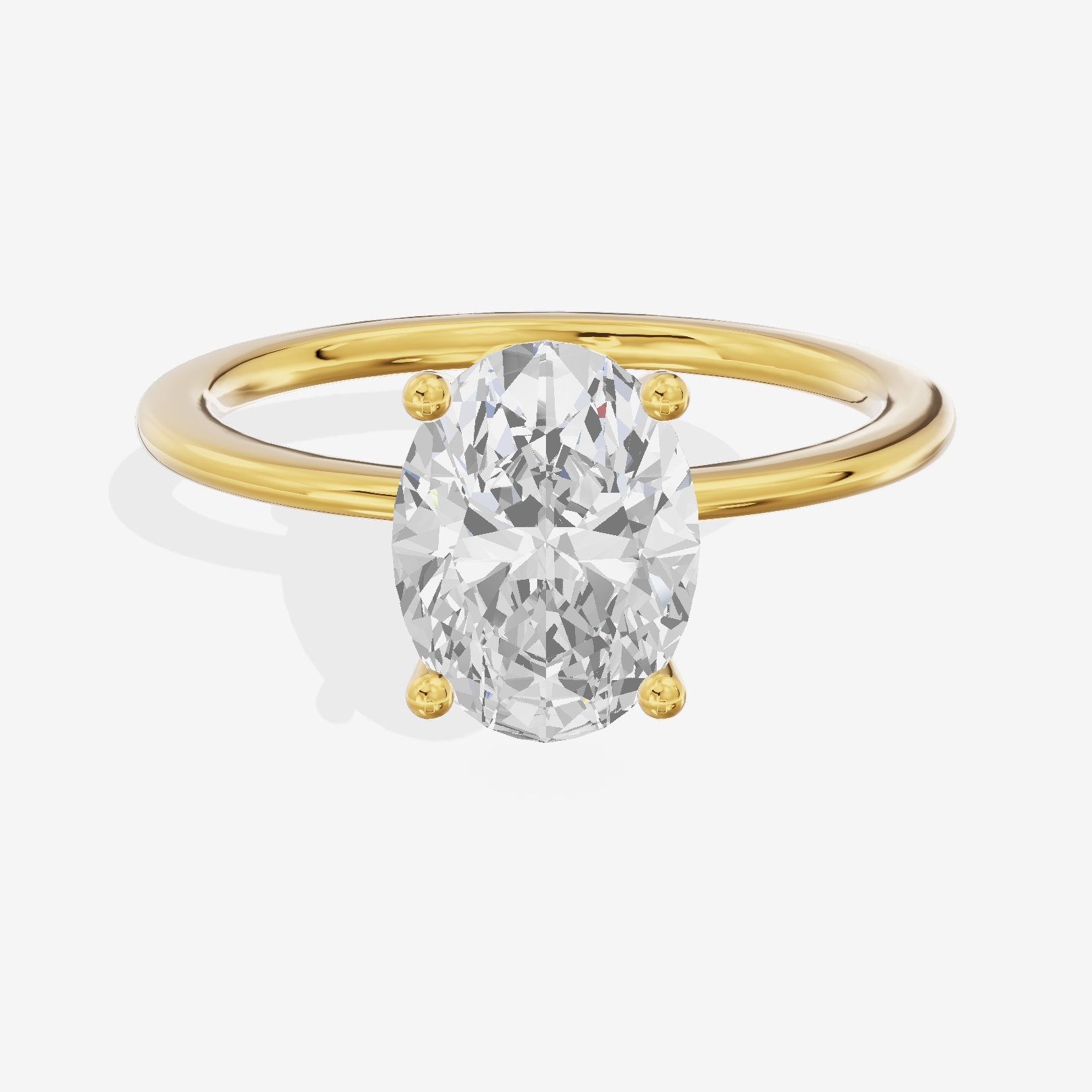 Whispered Promezza 1.4mm Oval Solitaire Engagement Ring in 18K Yellow Gold